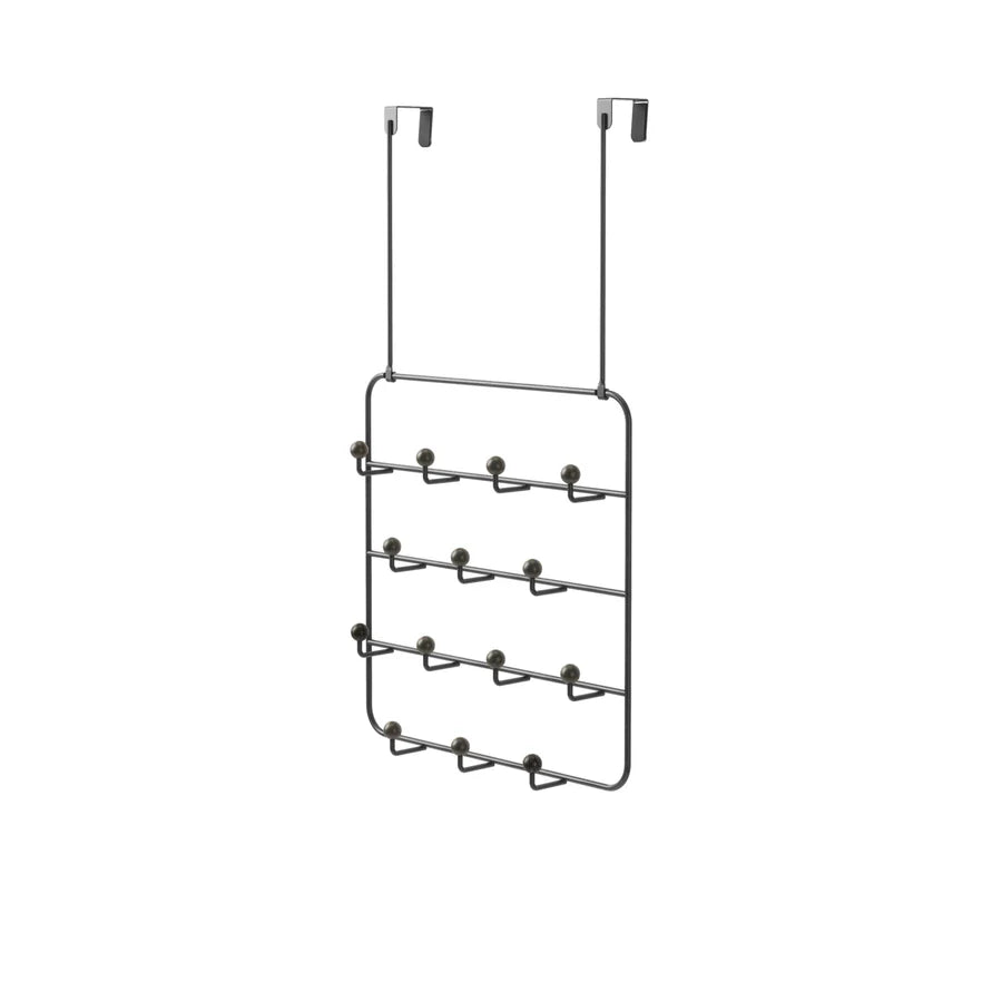 Estique Over The Door Organizer - Black/Walnut Hanging Storage for Closet, Bathroom & Bedroom Organization