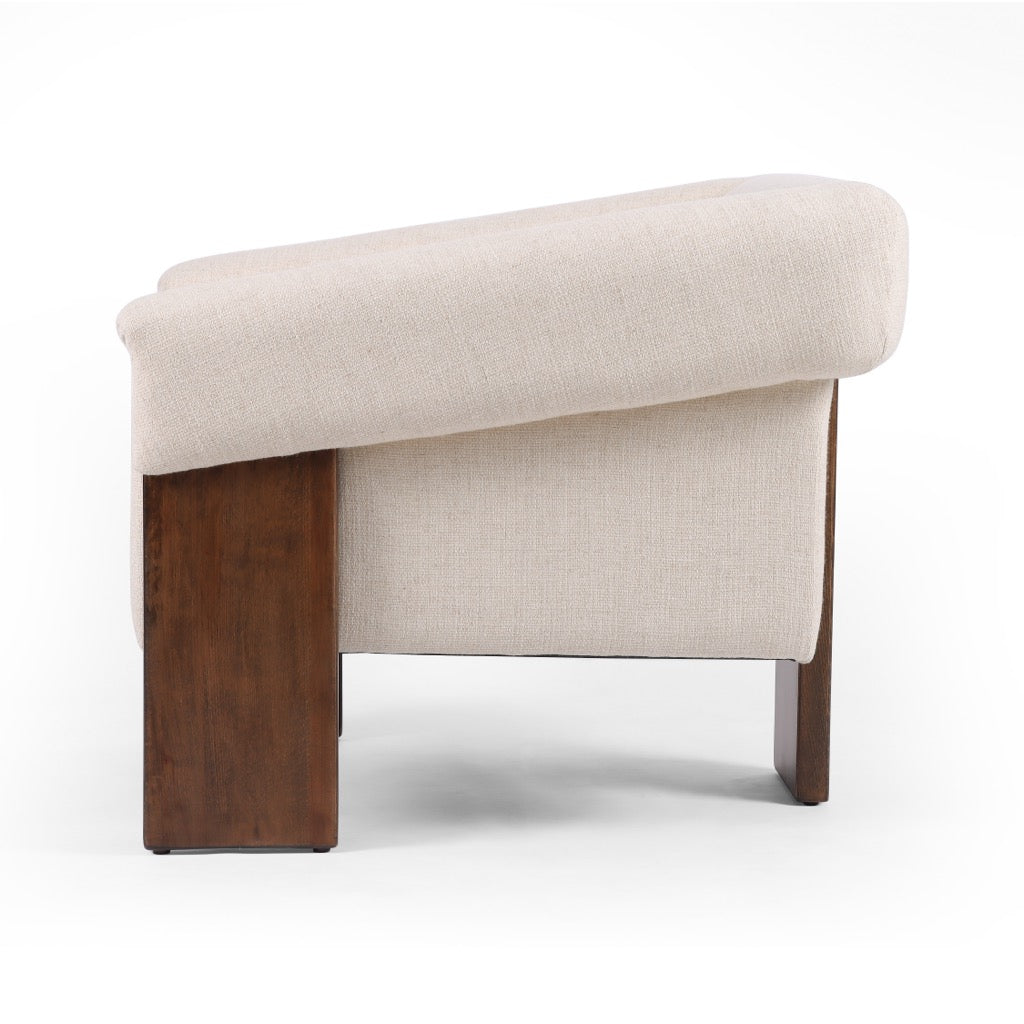 Modern Cairo Chair in Thames Cream - Mid-Century Inspired Accent Chair for Living Room, Bedroom, or Office - Perfect for Relaxing, Reading, and Adding Stylish Comfort to Any Space