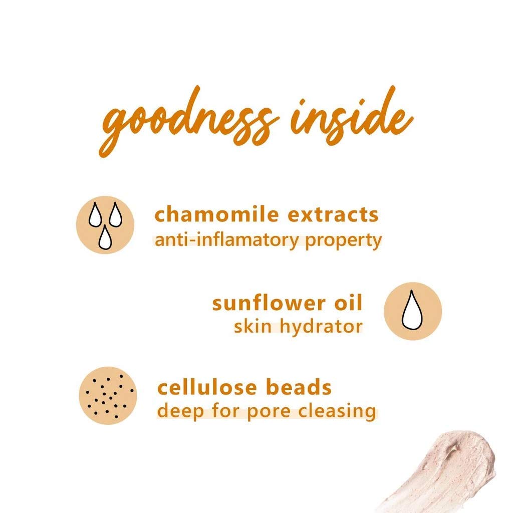 Plum Chamomile & White Tea Brightening Face Scrub - Gentle Exfoliator for Normal & Combination Skin | Detanning & Skin Brightening Treatment | 75ml | Perfect for Morning Skincare Routine & Pre-Makeup Prep