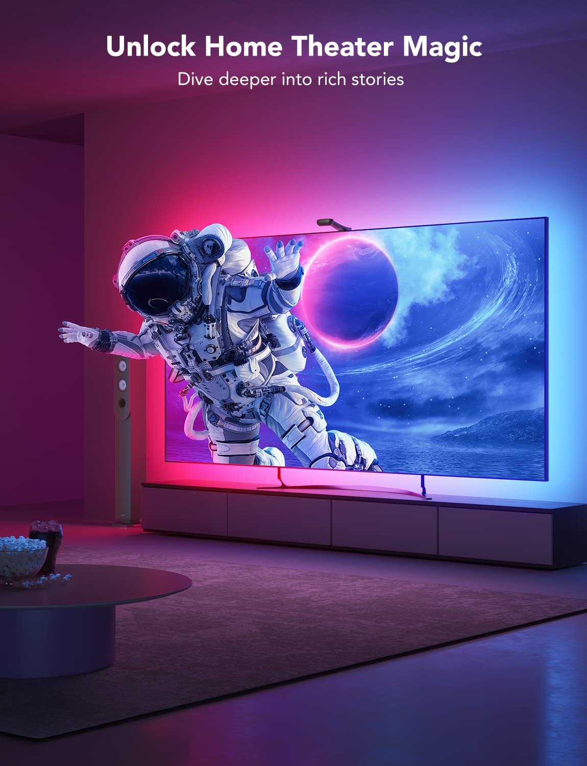 Govee Envisual T2 Dual Camera RGBIC Wi-Fi LED TV Backlight Strip - 3.6M Smart App Controlled Lights for 55-65 Inch Ultra-Thin TVs | Music Sync & Double Strip Beads | Perfect for Home Theater, Gaming & Movie Nights