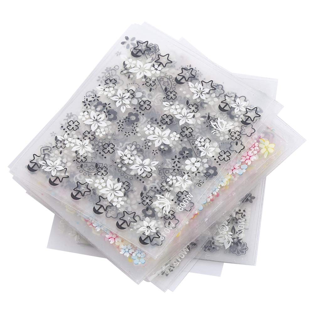 50 Sheets Self-Adhesive Nail Art Stickers - Gold & Silver Water Transfer Decals with Metal Studs, Sequins, Hollow Moon & Star Designs for DIY Manicure | Perfect for Parties, Weddings, and Special Occasions