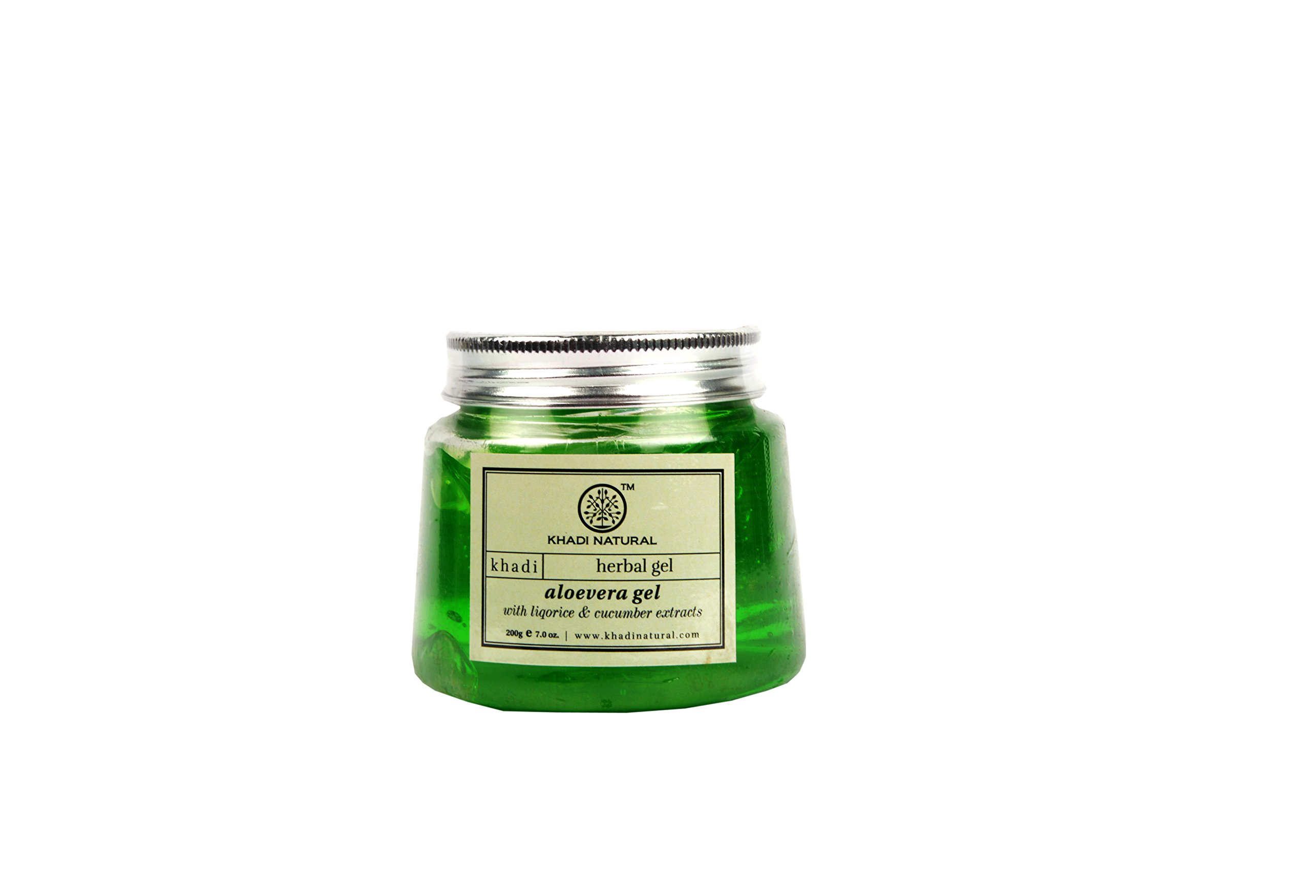 Khadi Herbal Natural Aloe Vera Face Gel for Hydration & Glow - 200g | Organic Skincare for Dry Skin, Sunburn Relief & Daily Moisturizing