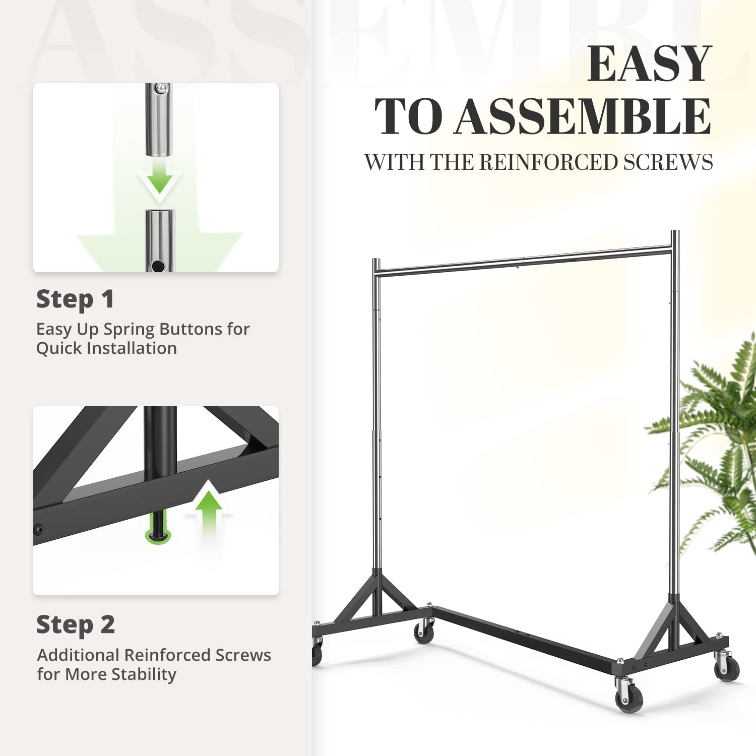 Heavy Duty Commercial Z Base Garment Rack - Adjustable Rolling Clothes Rack with Wheels, Holds 400 lbs, Chrome Finish - Perfect for Retail Stores, Boutiques, and Clothing Displays