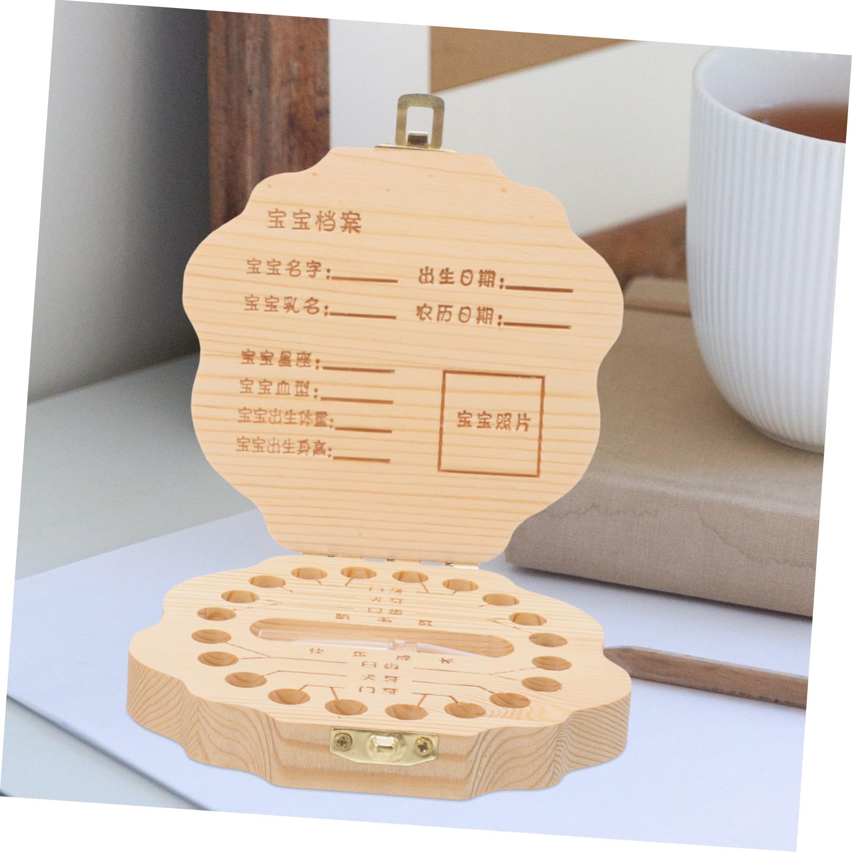 BIUDECO Wooden Tooth Box for Kids - Lost Tooth Holder & Container for Baby Teeth - Perfect for Tooth Fairy Gifts & First Tooth Keepsakes