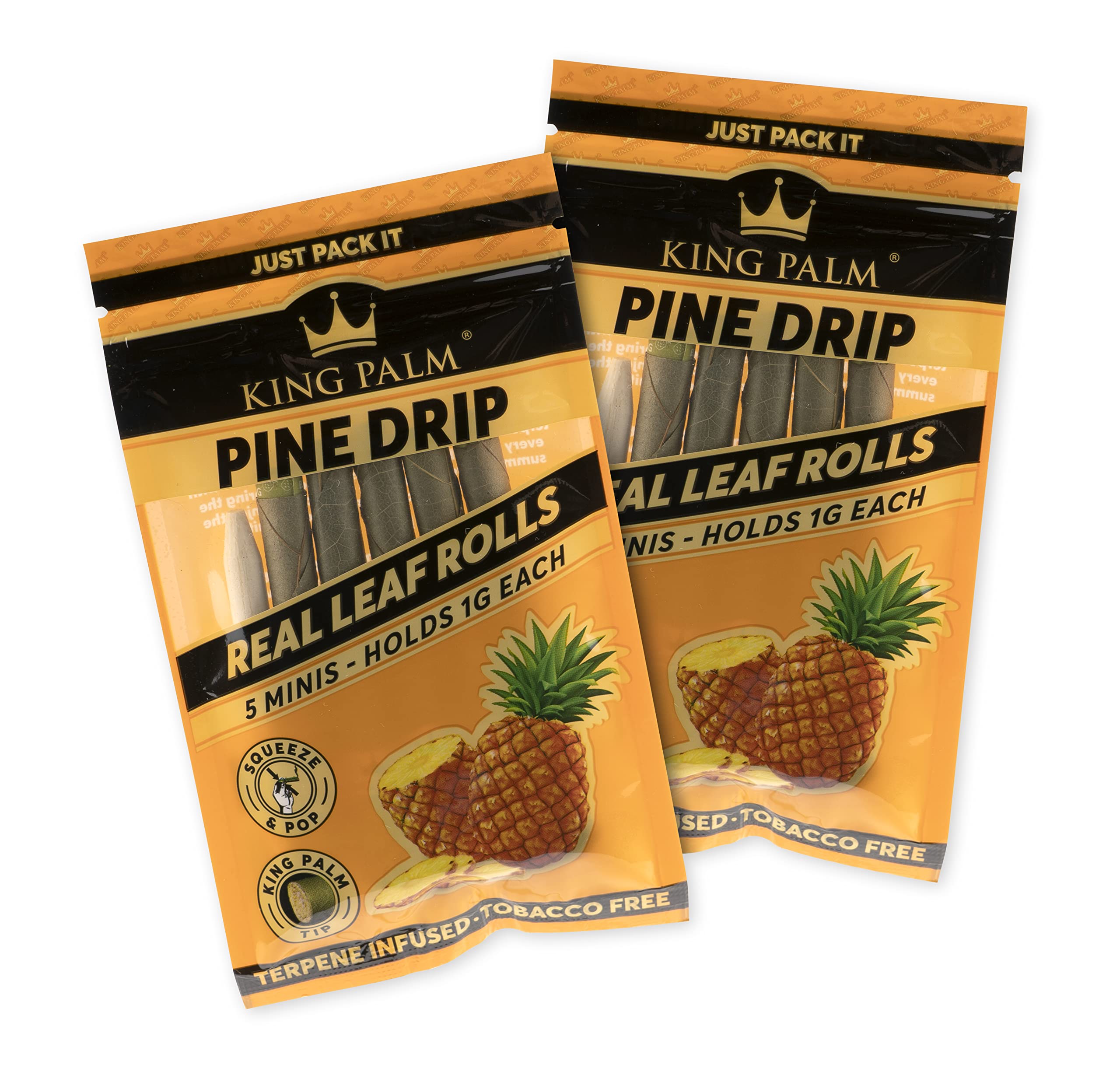 King Palm Mini Size Pre-Rolled Cones - Natural Palm Leaf Organic Pre Rolls with Pine Drip Flavor (2 Packs of 10) - Perfect for Relaxation, Social Gatherings & Outdoor Activities