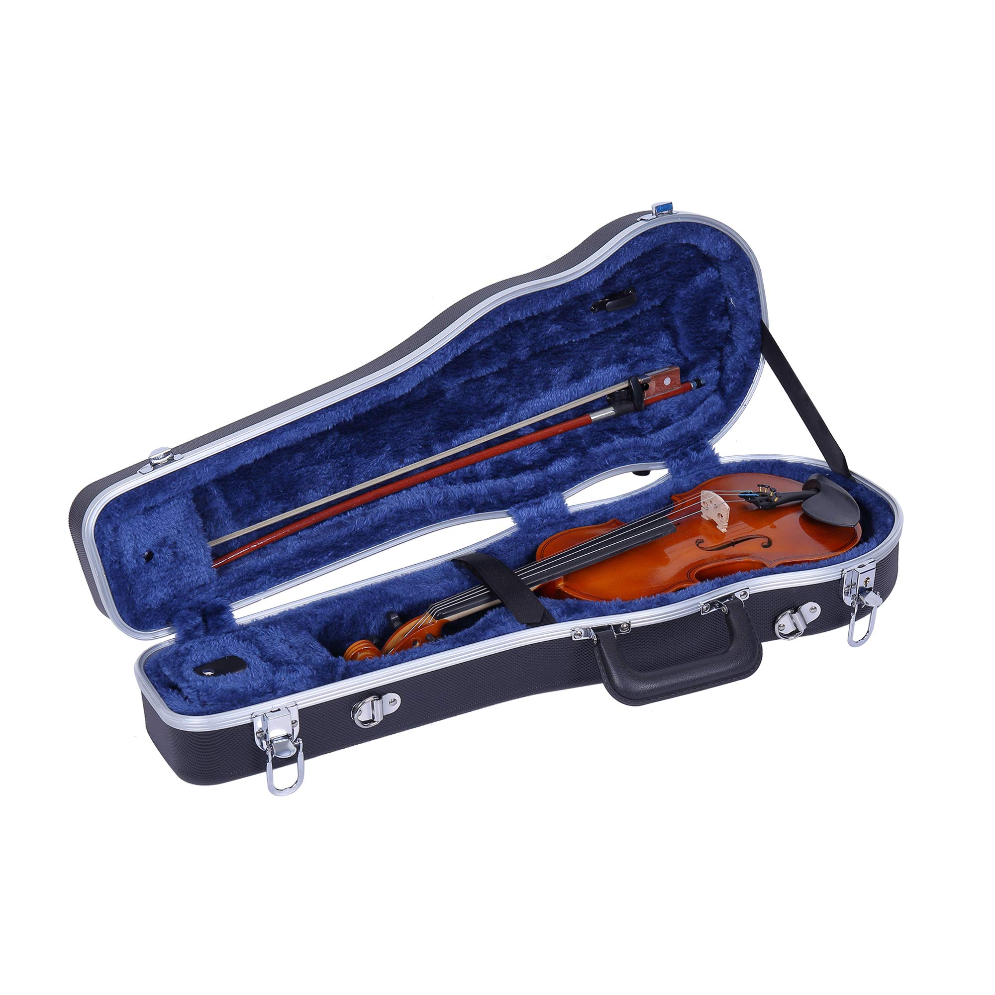 Crossrock 3/4 Violin Case Backpack - Lightweight Durable Black Violin Case with Shoulder Straps & Storage Pocket (CRA800SVTBK) - Perfect for School, Travel & Music Lessons