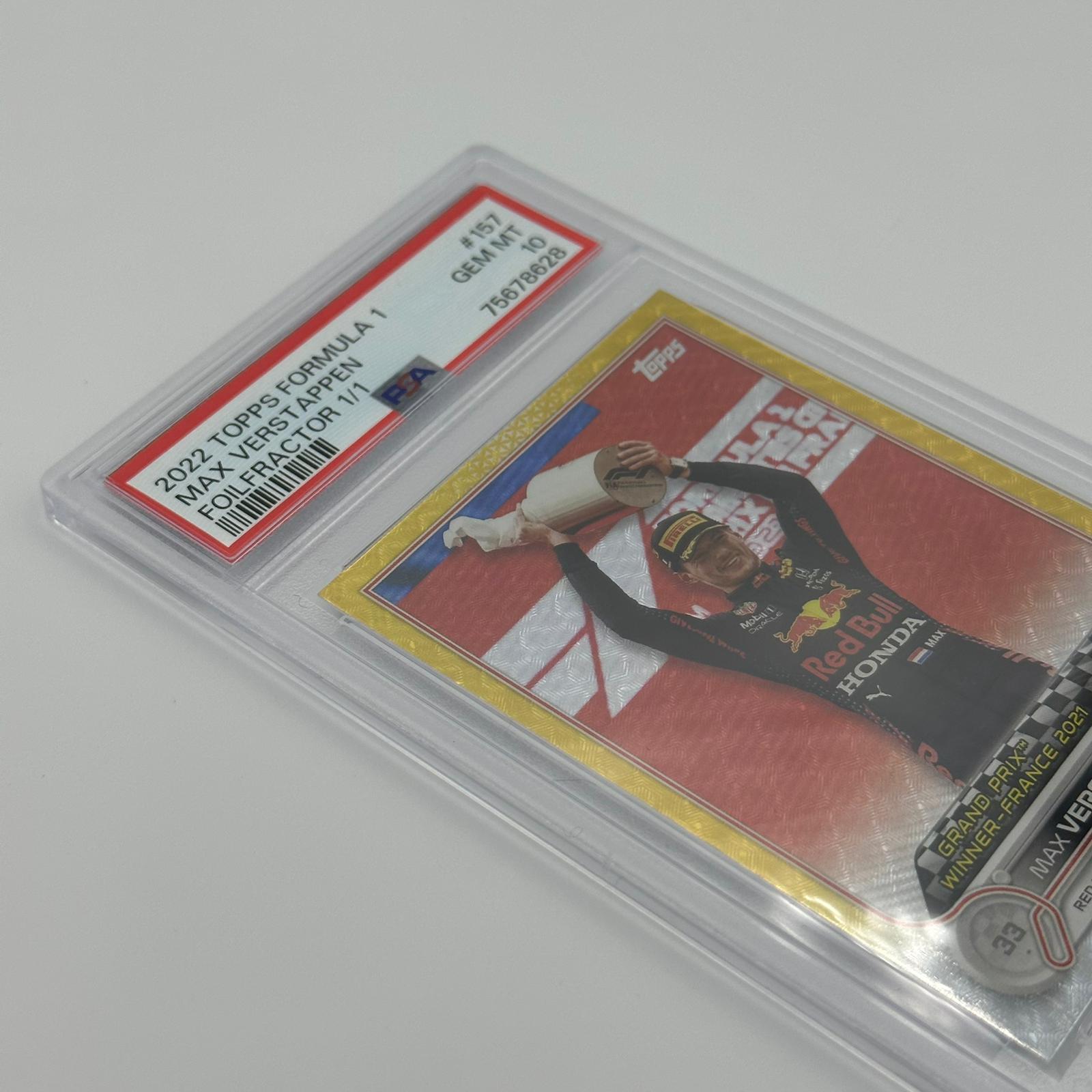 PSA 10 1/1 Max Verstappen Grand Prix Winners #157 Foilfractor - Rare Racing Collectible for Display & Investment - Perfect for F1 Fans, Memorabilia Collectors & Sports Enthusiasts