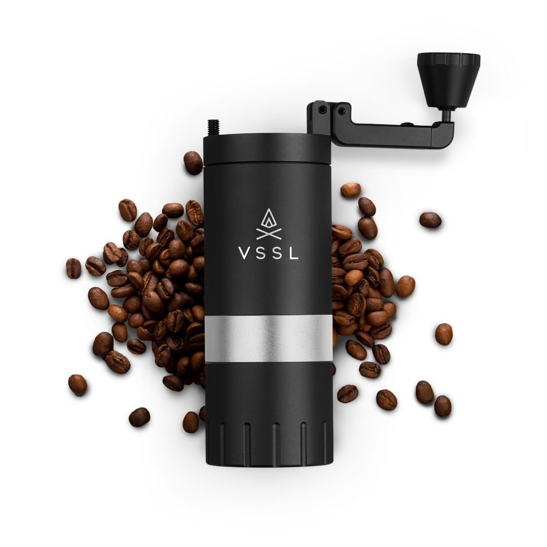 Premium Java G25 Manual Coffee Grinder - 25g Capacity, Stainless Steel Conical Burr for Espresso & French Press - Perfect for Home, Office & Travel Use - Black