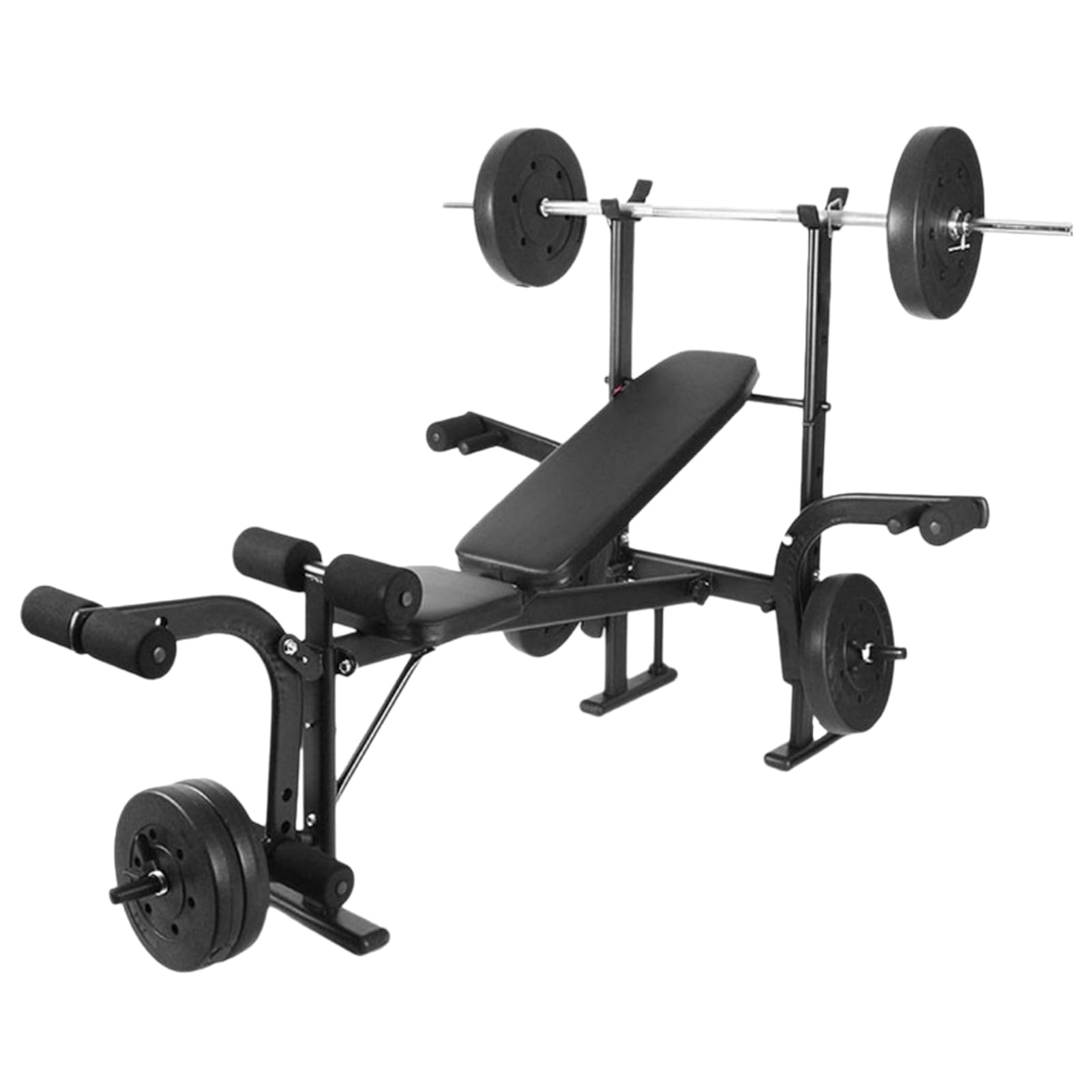 Olympic Weight Bench Set - Adjustable Bench Press with Squat Rack & Leg Extension, Foldable Home Gym Equipment for Strength Training | Perfect for Home Workouts, Bodybuilding & Fitness Training