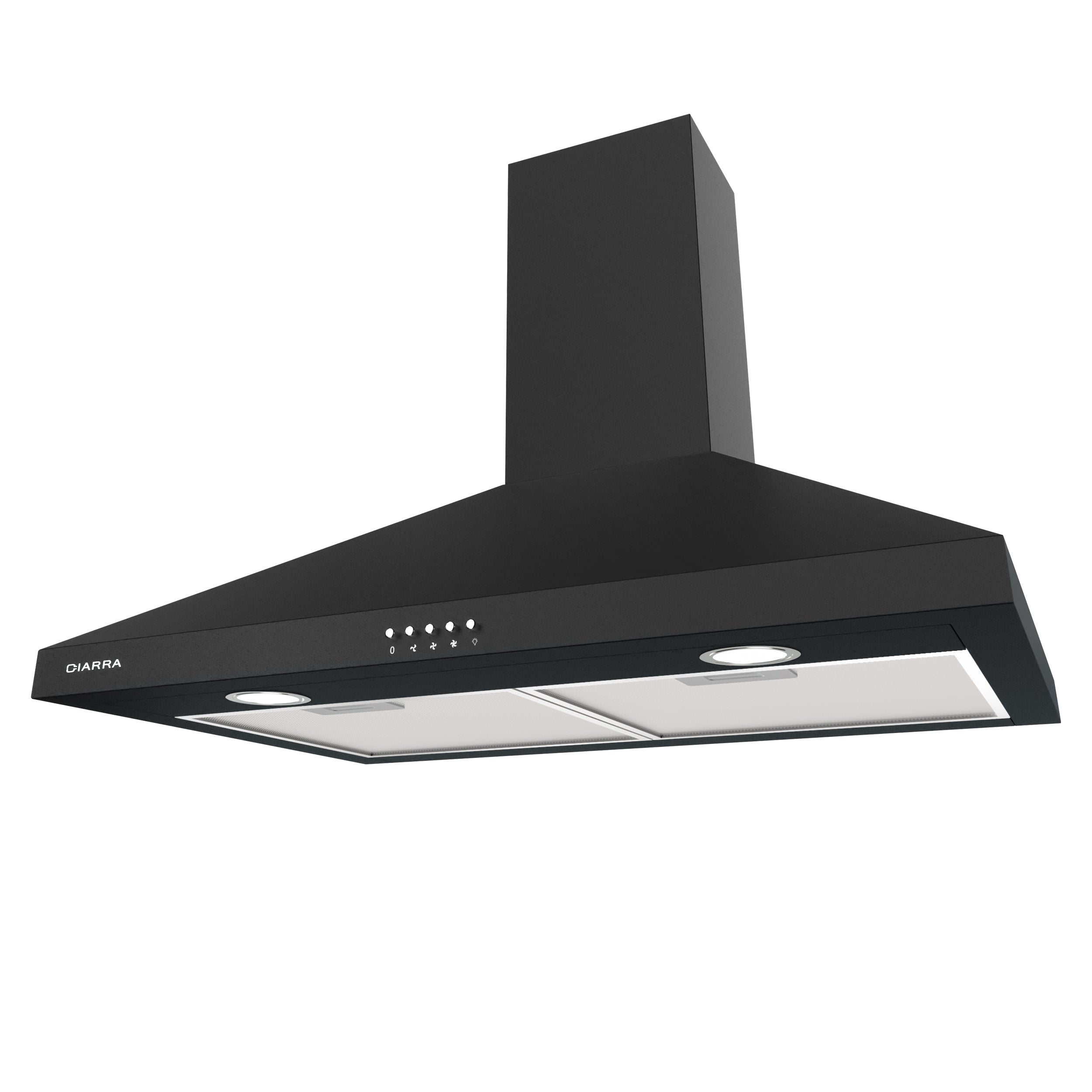 CIARRA 30 Inch Black Wall Mount Range Hood with 3-Speed Extraction - Powerful Stove Vent Hood for Kitchen, CAB75206P OW - Perfect for Home Cooking and Smoke Removal