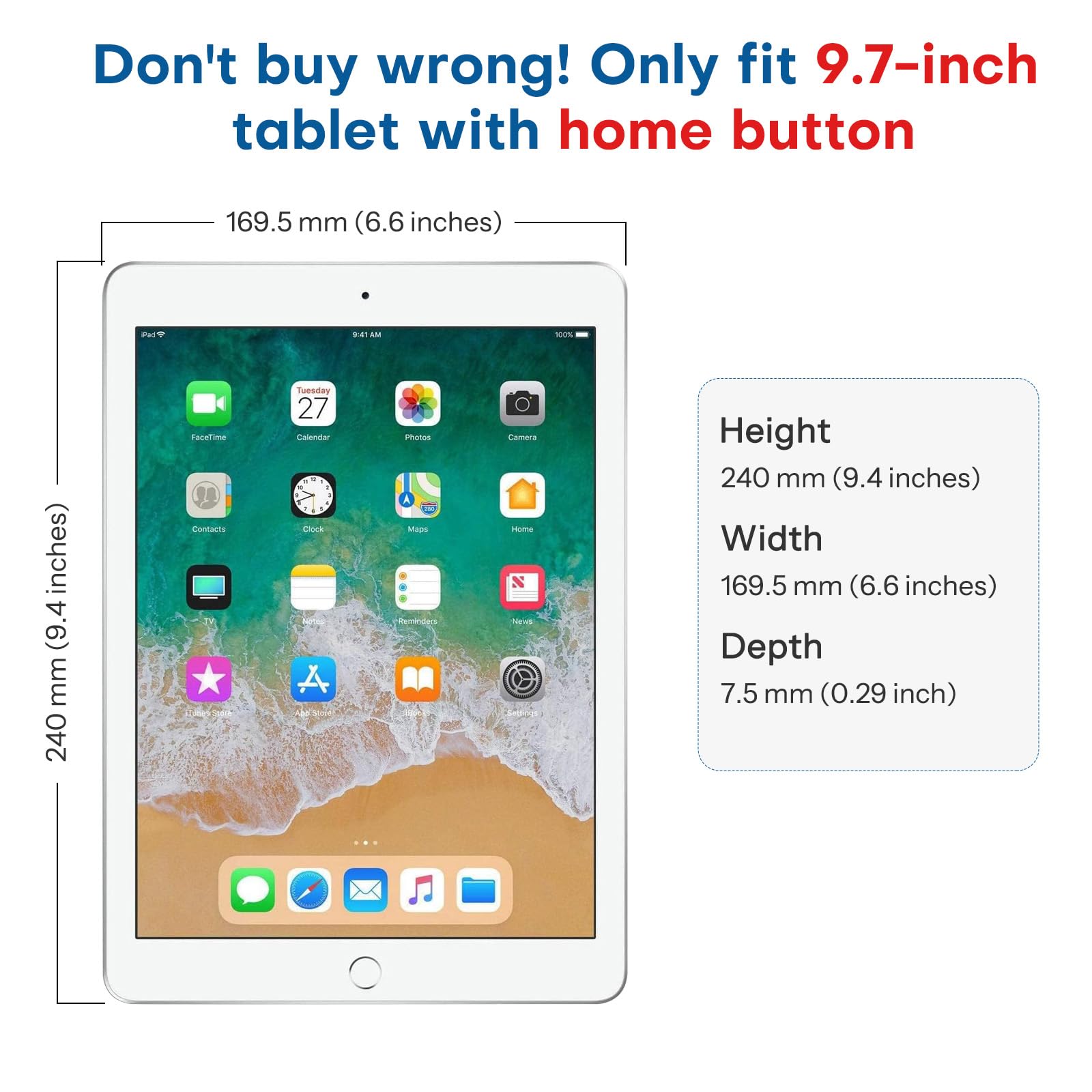 SPARIN Tempered Glass Screen Protector for iPad 6th/5th Gen & iPad Air 2 (9.7 Inch) | Case Friendly, Apple Pencil Compatible | Anti-Scratch, Bubble-Free Protection for Work & Study