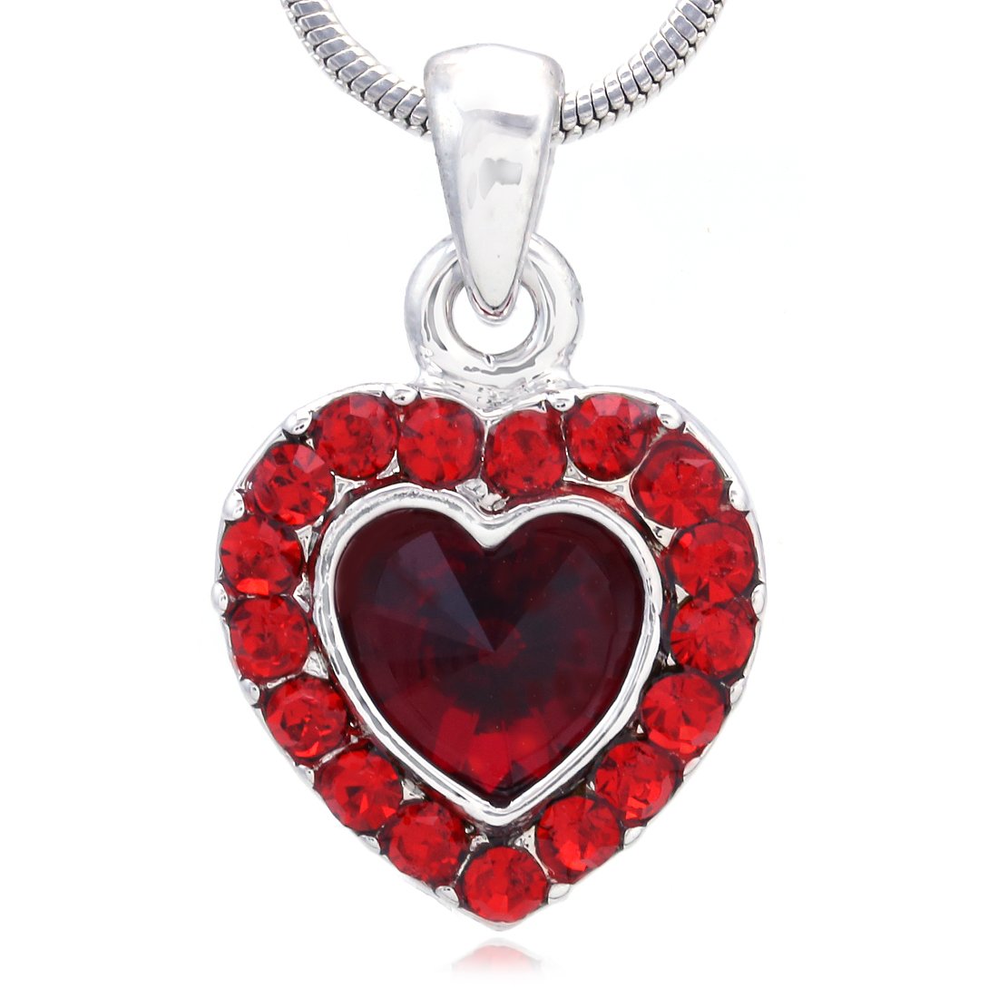 Valentine's Day & Mother's Day Heart Pendant Necklace - Sterling Silver Charm Jewelry Gift for Her - Perfect for Anniversaries, Birthdays & Romantic Occasions