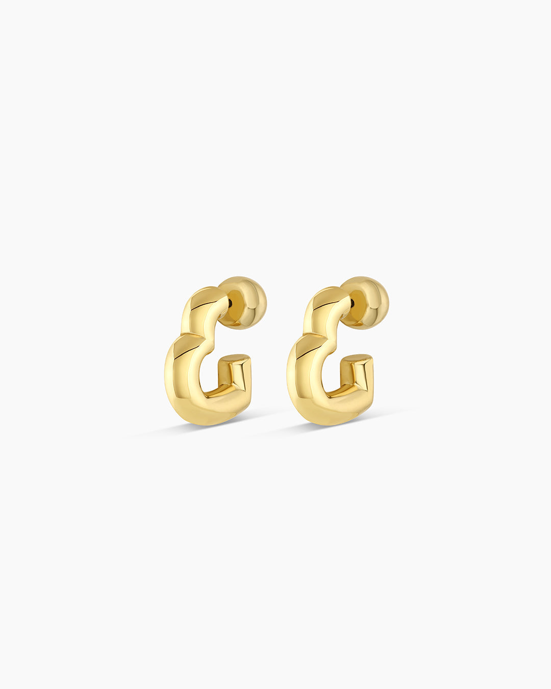 Lou Statement Heart Huggie Earrings - Elegant Gold Plated Huggie Hoops for Women | Perfect for Everyday Wear, Date Nights & Special Occasions
