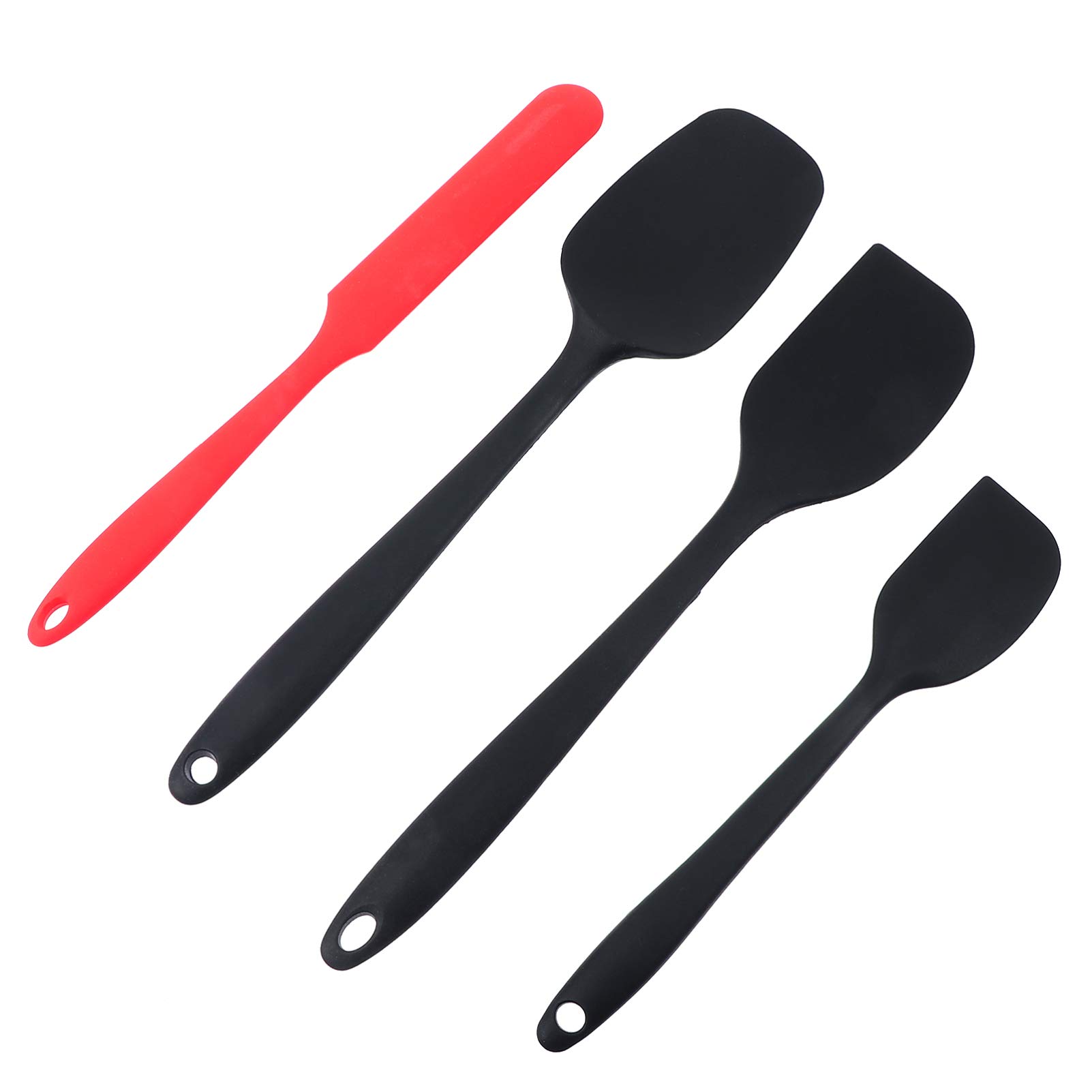 4Pcs Silicone Spatula Set - Non-Stick Kitchen Utensils for Baking, Cooking & Mixing - LFGB Certified Safe for Cake Icing, Cream, Jar Scraping - Perfect for Home Chefs & Bakers