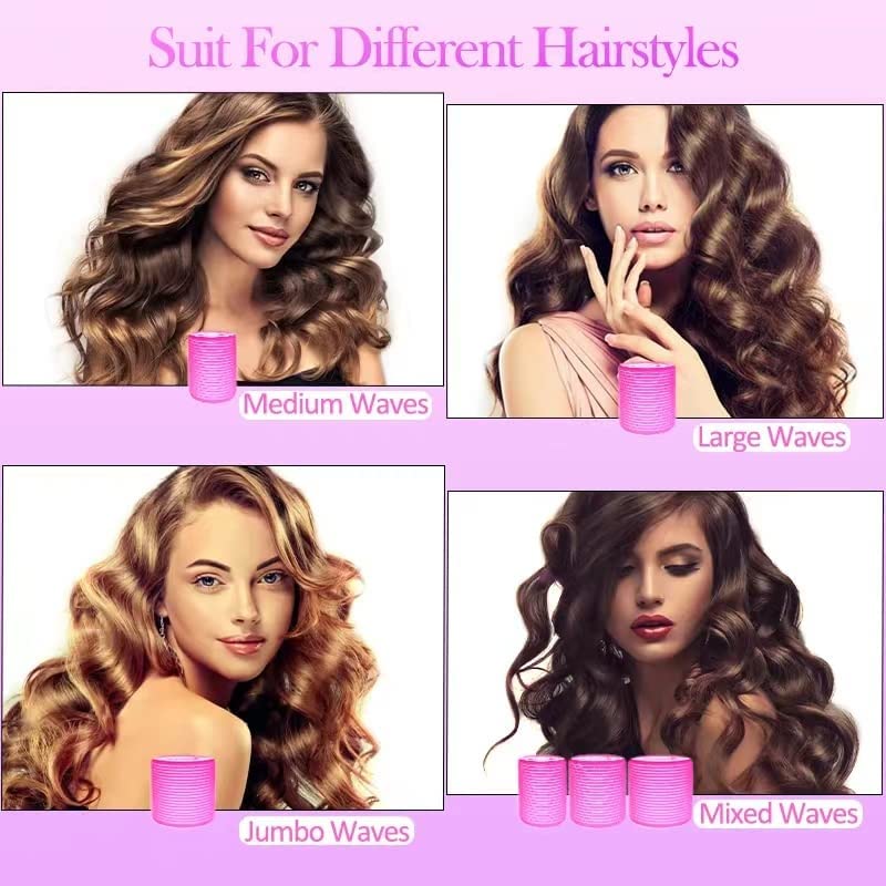 SWEETPEA 4PCS Self Grip Hair Rollers for Curling - Soft Sponge Rollers for Long, Medium & Short Hair (7x6cm) | Perfect for Home Styling, Salon Looks & Special Occasions