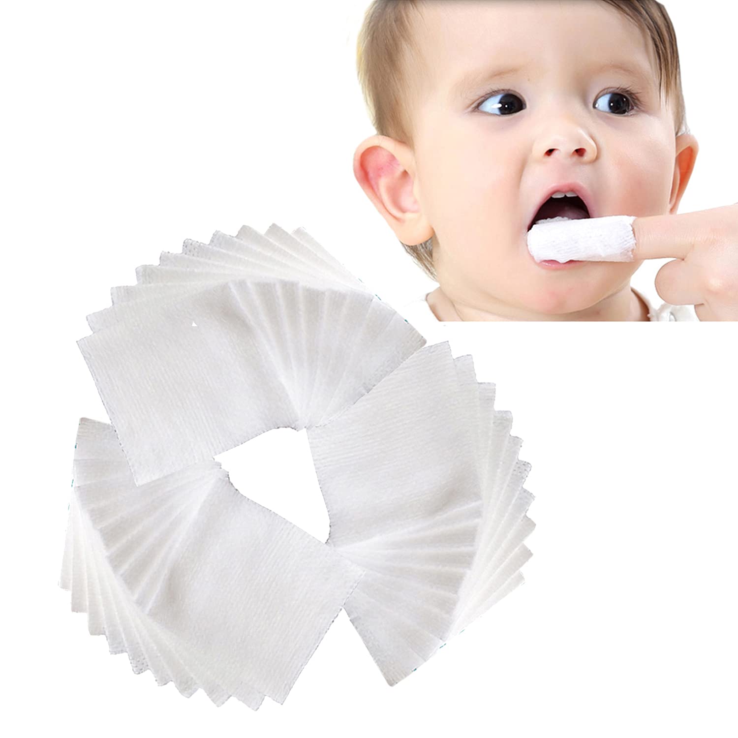 Soft Baby Toothbrush with Gauze - Gentle Infant Finger Toothbrush for Oral Cleaning | Individually Wrapped | Perfect for Newborns & Toddlers at Home or Travel