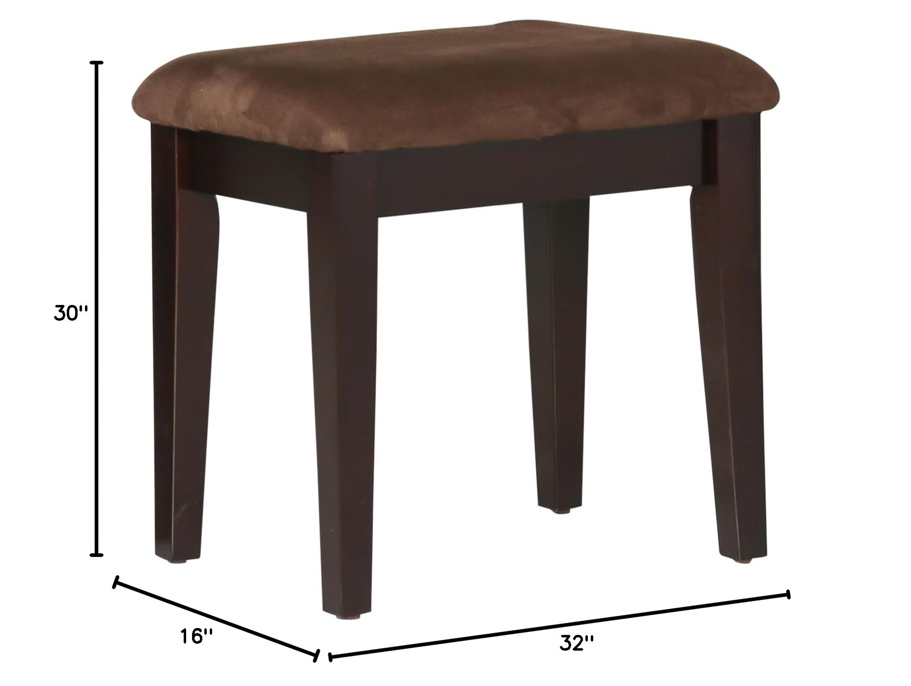 Furniture of America Doris 2-Piece Vanity Set with Stool, Espresso Finish - Perfect for Bedroom Makeup Dressing Table and Home Decor