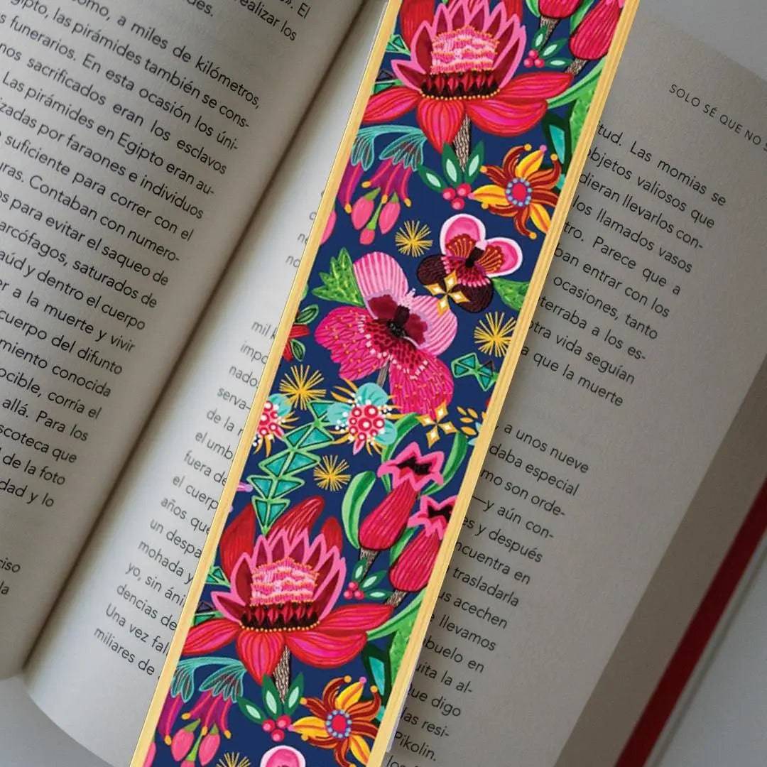 Festive Waratahs Australian Wooden Bookmark - Handmade Floral Bookmark for Readers, Gifts & Collectors | Perfect for Books, Journals, and Reading Accessories