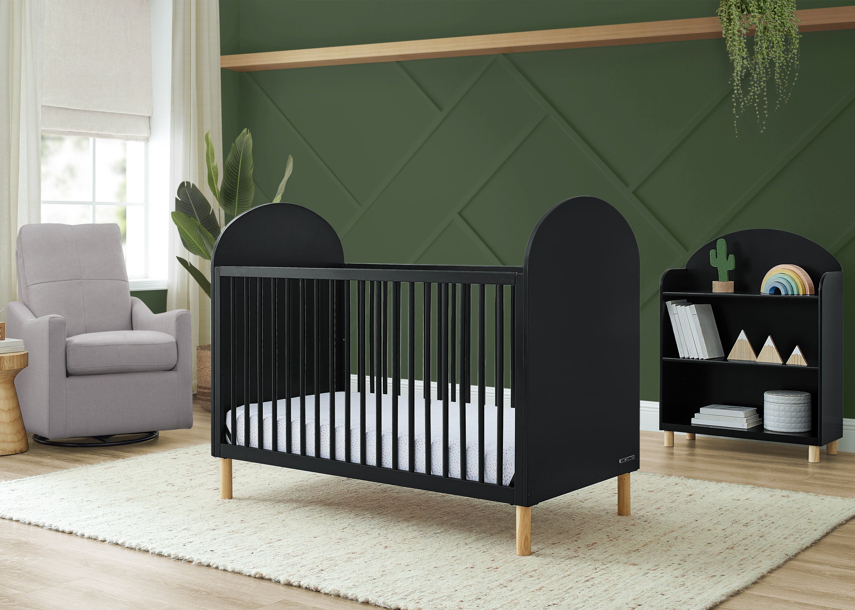 Reese 4-in-1 Convertible Baby Crib - Toddler Bed, Daybed & Full-Size Bed | Safe & Stylish Nursery Furniture for Newborns to Teens | Perfect for Small Spaces & Growing Families