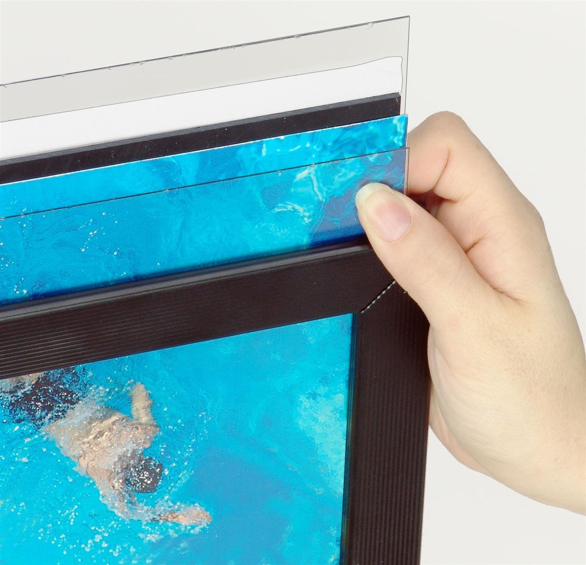 Black Metal Poster Frame & Clear Acrylic Brochure Holder - 25x63x15 Inch Free Standing Double-Sided Display with Dividers - Perfect for Retail Stores, Exhibitions & Office Lobby Advertising