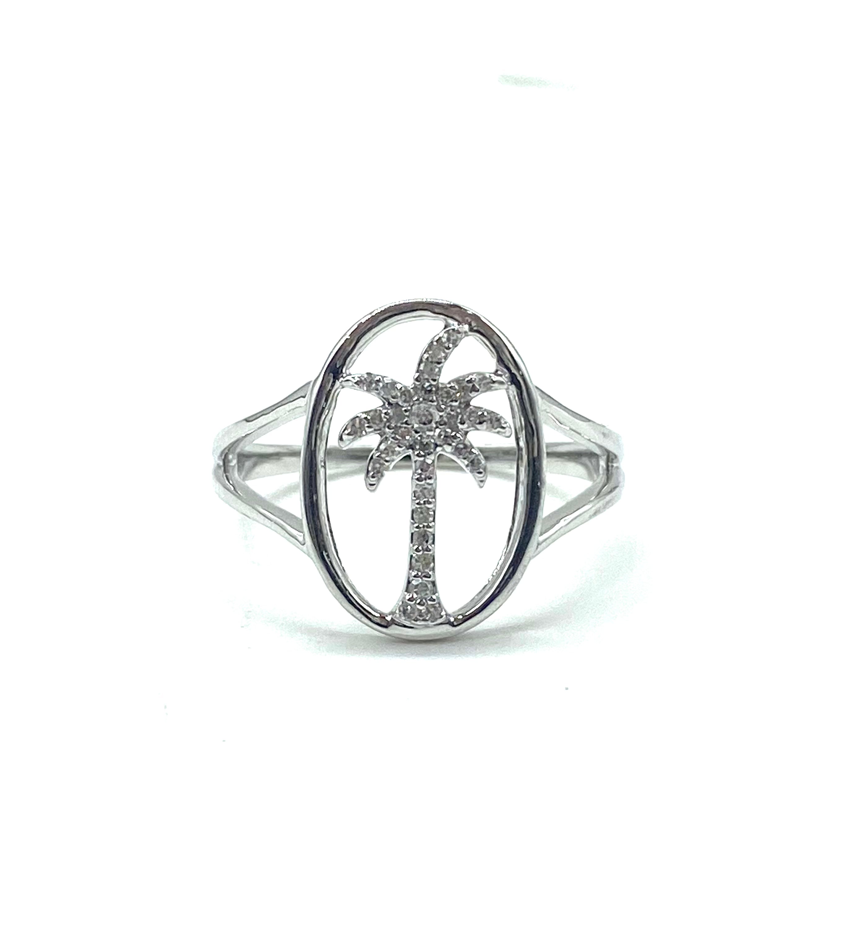 Exquisite Diamond Palm Tree Ring for Women - Elegant Tropical Jewelry for Beach Vacations, Summer Parties & Gift Giving