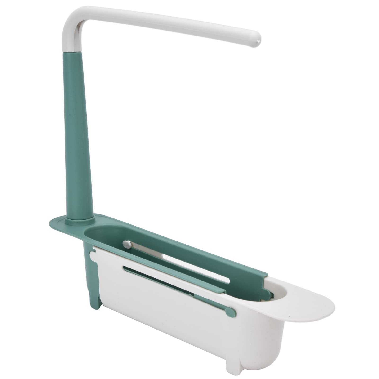 Demeras Expandable Sink Storage Rack - Large Capacity Pull-Out Kitchen Organizer with Humanized Design | Durable PP Material | Adjustable Length for Countertop & Under-Sink Organization | Perfect for Small Kitchens, Apartments & RVs (Green)