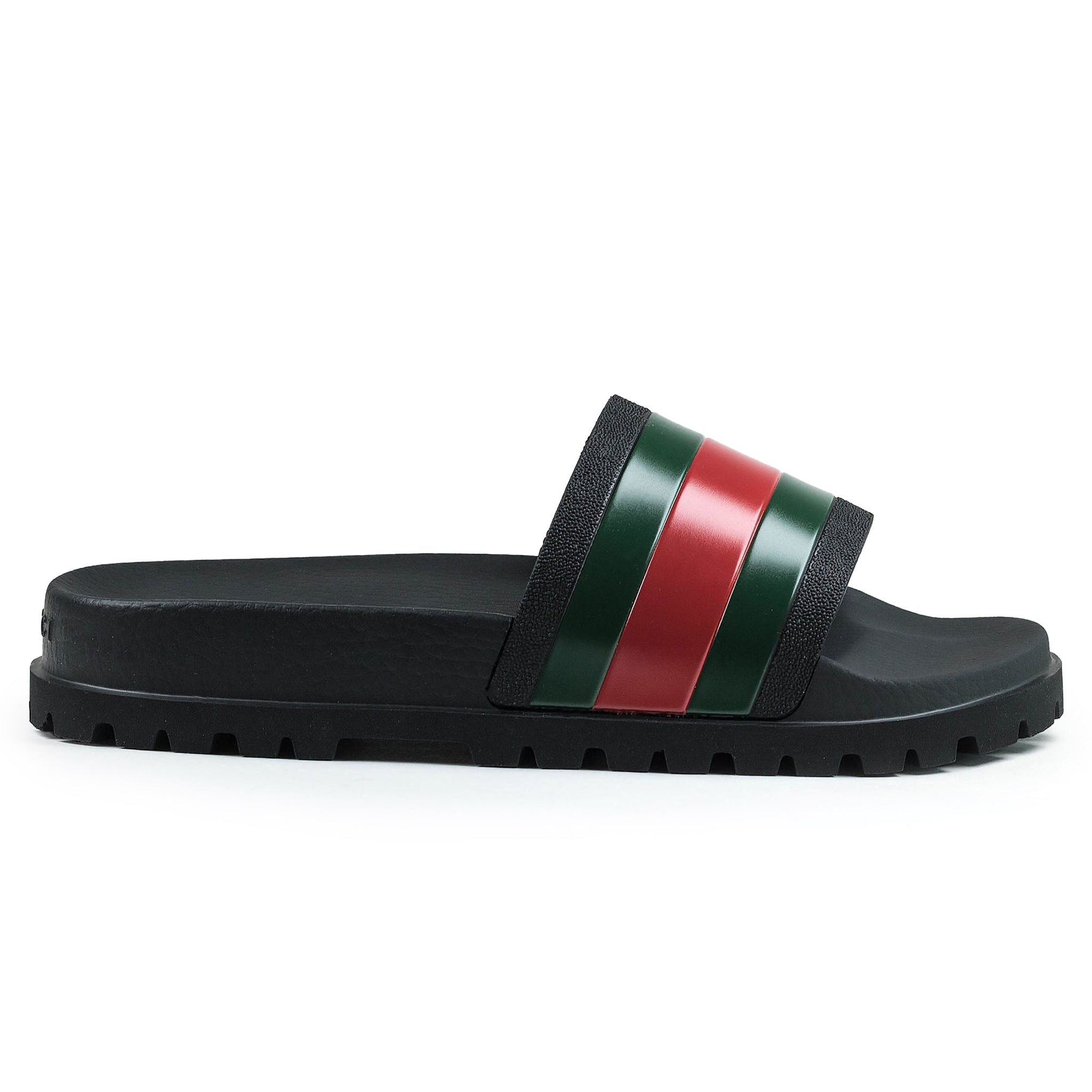 Gucci Web Chunky Pool Slides for Men & Women - Black, Red, Green Color Options | Comfortable Summer Sandals for Beach, Pool & Vacation