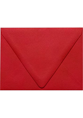 Premium A2 Contour Flap Envelopes 4 3/8 x 5 3/4 Inches - Ruby Red (Pack of 500) for Wedding Invitations, Greeting Cards & Business Correspondence
