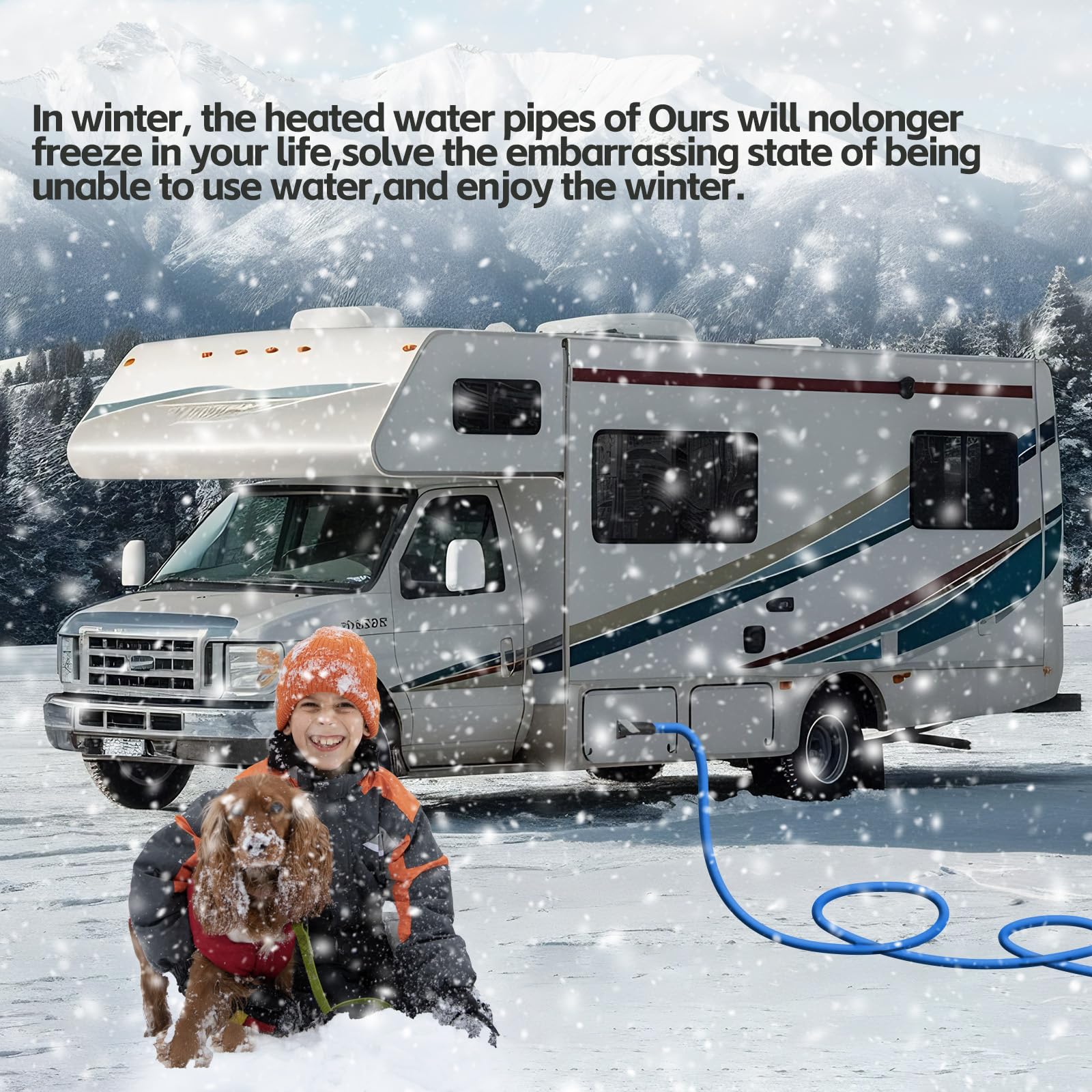 Heated RV Water Hose with Thermostat - Lead & BPA Free, 1/2