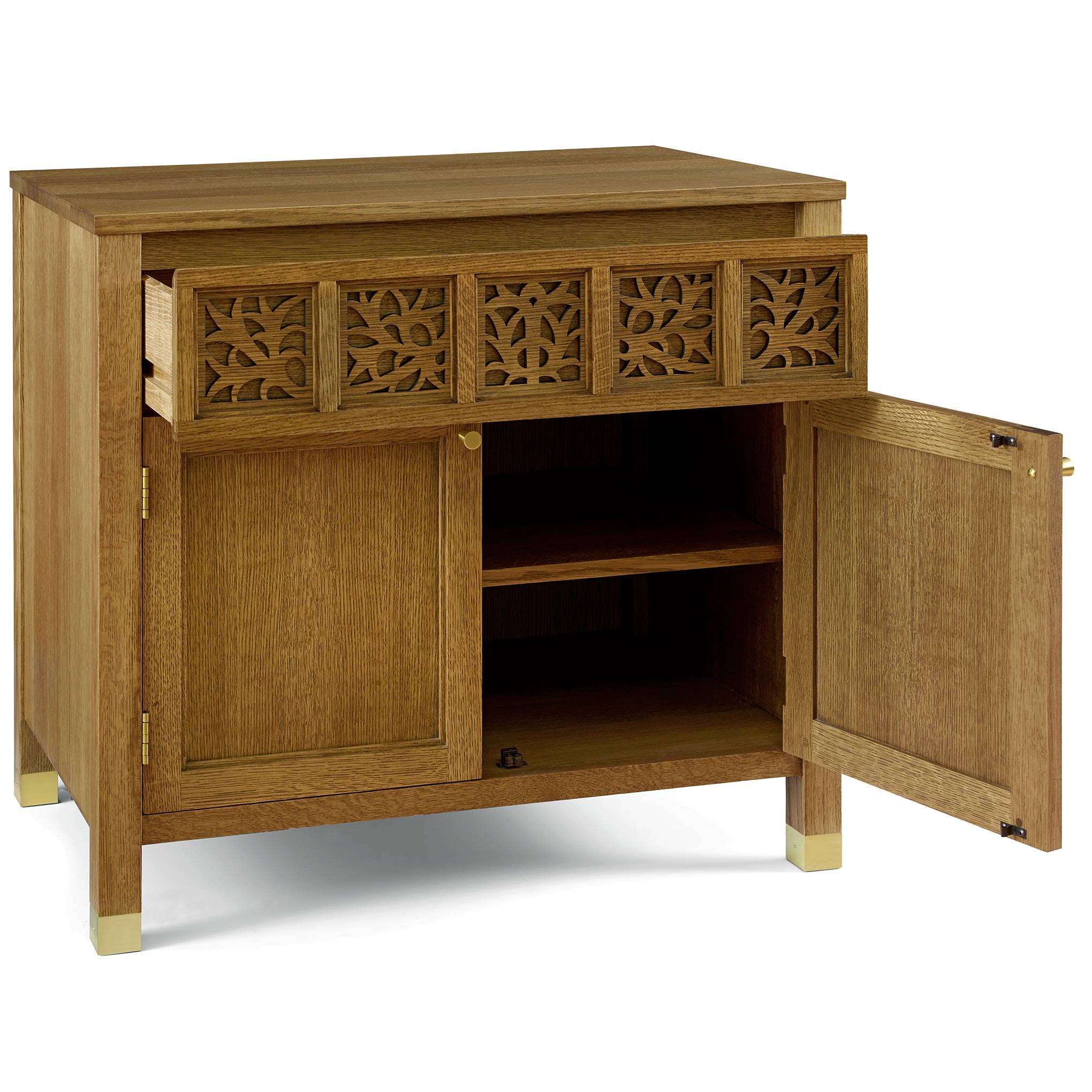 Surrey Hills Two Door Nightstand with Wood Top - Modern Bedside Table for Bedroom, Living Room, or Guest Room Storage