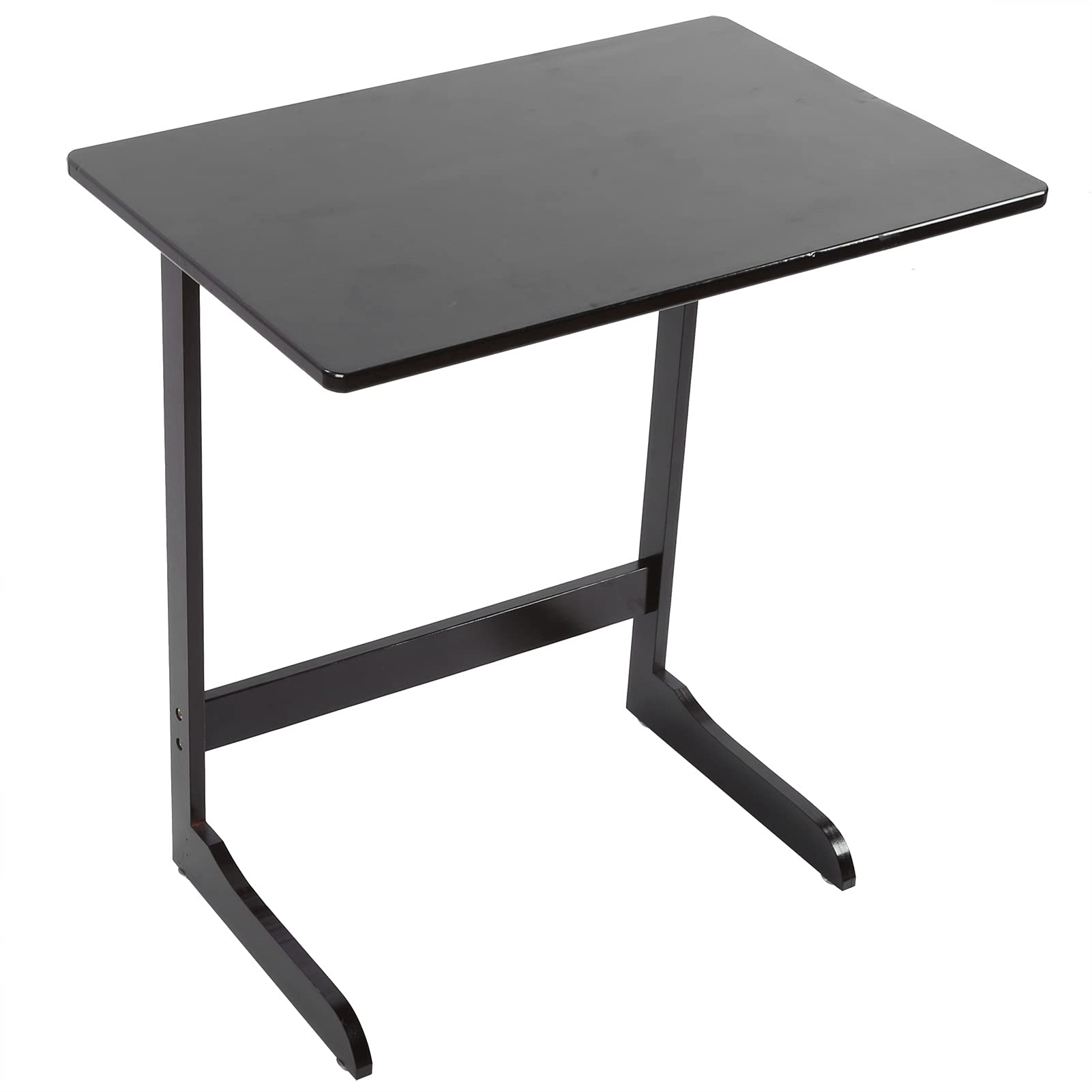 TOPINCN Brown C-Shaped Coffee Table - Modern End Table with Laptop Desk Design, Perfect for Bedroom, Living Room & Office Use | Sturdy Side Table for Sofa, Couch & Stand-Up Workspace
