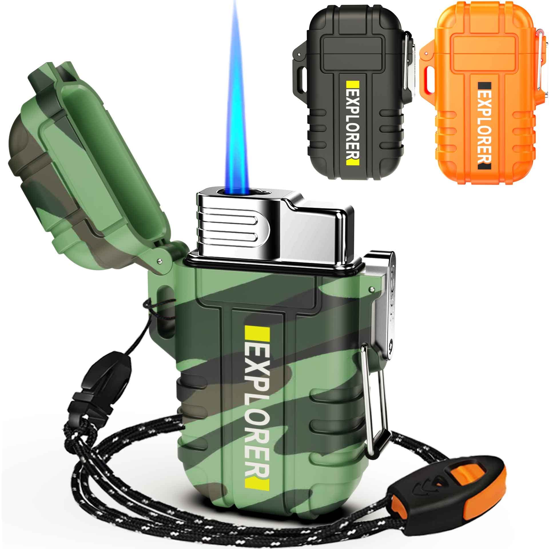 Refillable Windproof Torch Lighter for Camping, BBQ & Outdoor Use