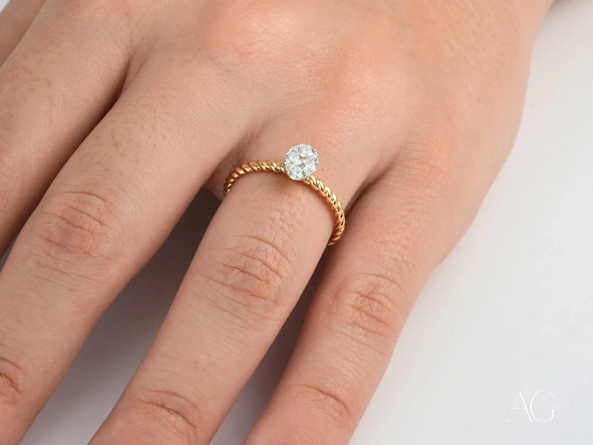 Twist of Brilliance Engagement Ring - Elegant Diamond Wedding Band for Women - Perfect for Proposals, Anniversaries & Special Occasions