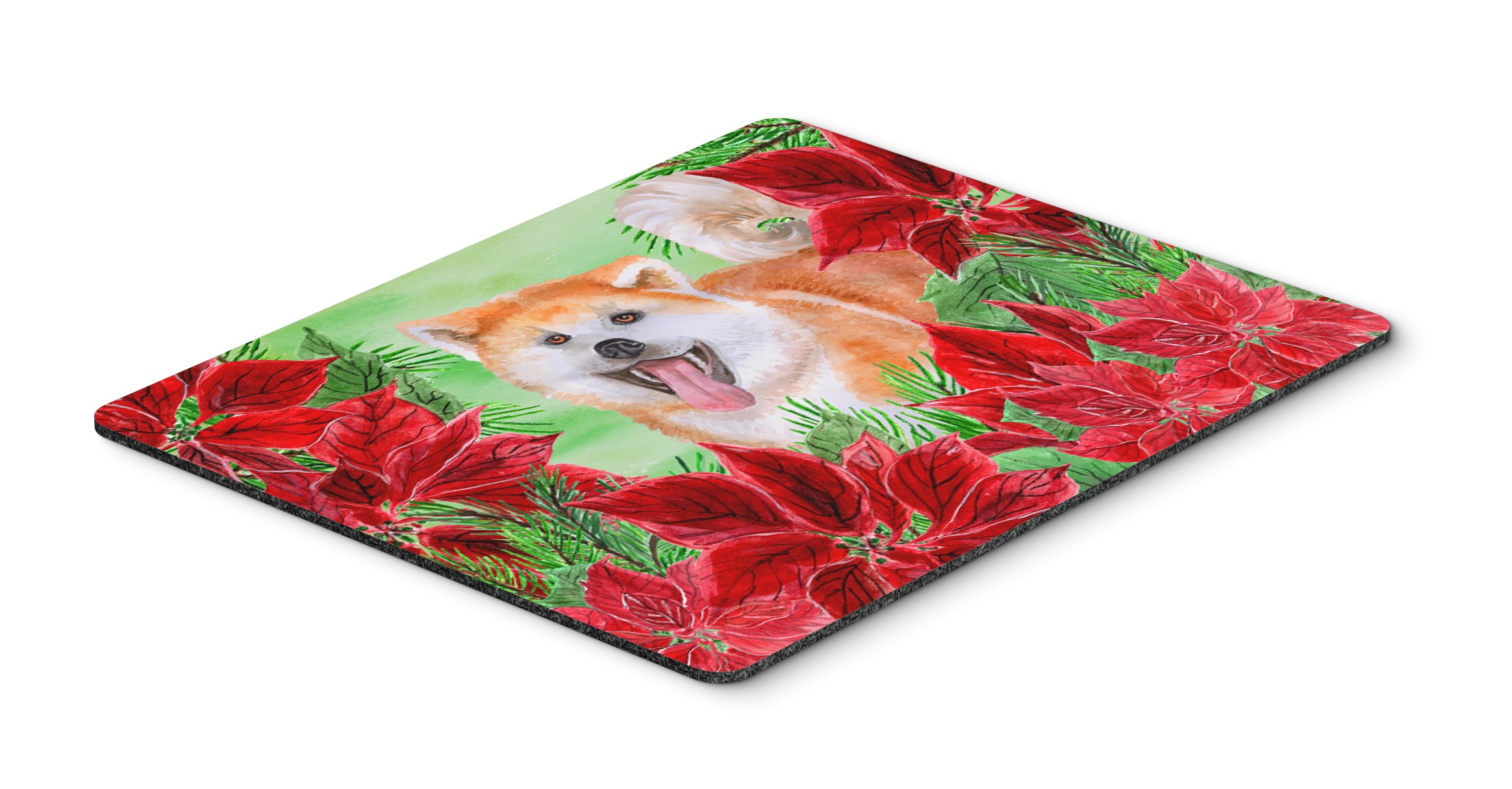 Caroline's Treasures CK1351MP Akita Poinsettas Mouse Pad - Large Washable Non-Slip Desk Mat for Home Office, Gaming & Computer Work | Perfect for Laptop, Keyboard & Workspace Decor