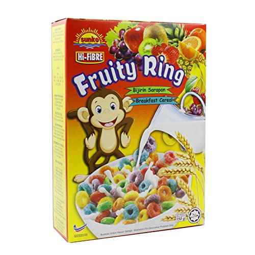 Sunko Fruity Ring Breakfast Cereal 150g - Delicious & Nutritious Cereal for Kids & Adults | Perfect with Milk or Yogurt | Great for Quick Breakfast, Healthy Snacks & On-the-Go Meals