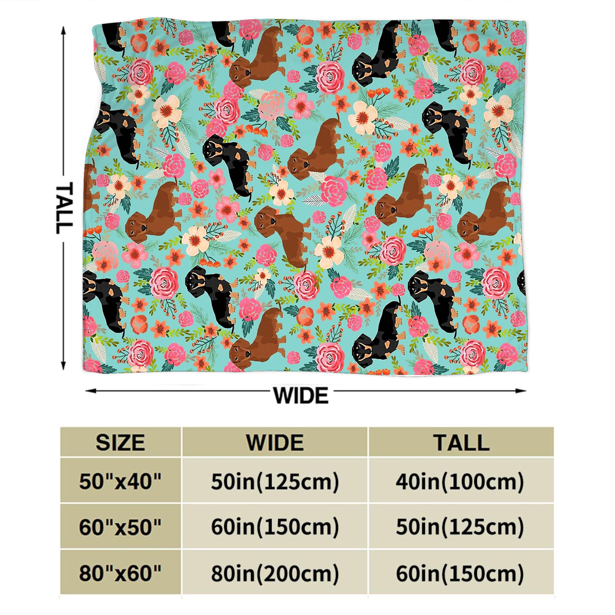 Cute Dachshund Blanket - Soft Plush Fleece Throw for Sofa & Bed - 40