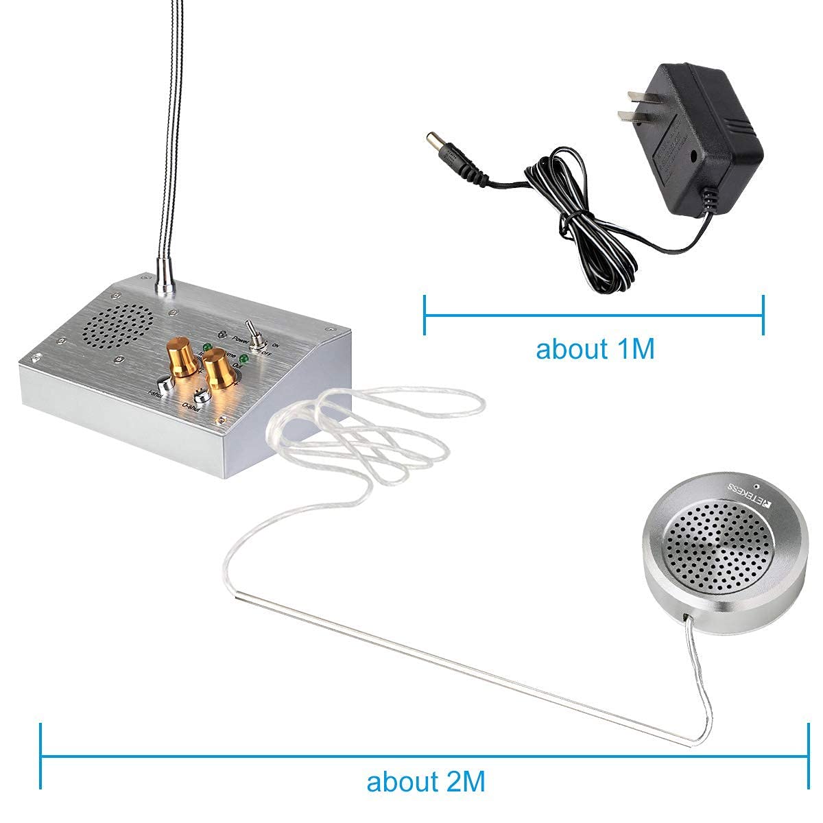 Retekess TW103 Window Speaker with TT123 Wireless Microphone Headset - Dual Way Voice Intercom System for Business, Office, Bank Counter, School & Station - Clear Communication Solution for Customer Service, Security & Public Announcements