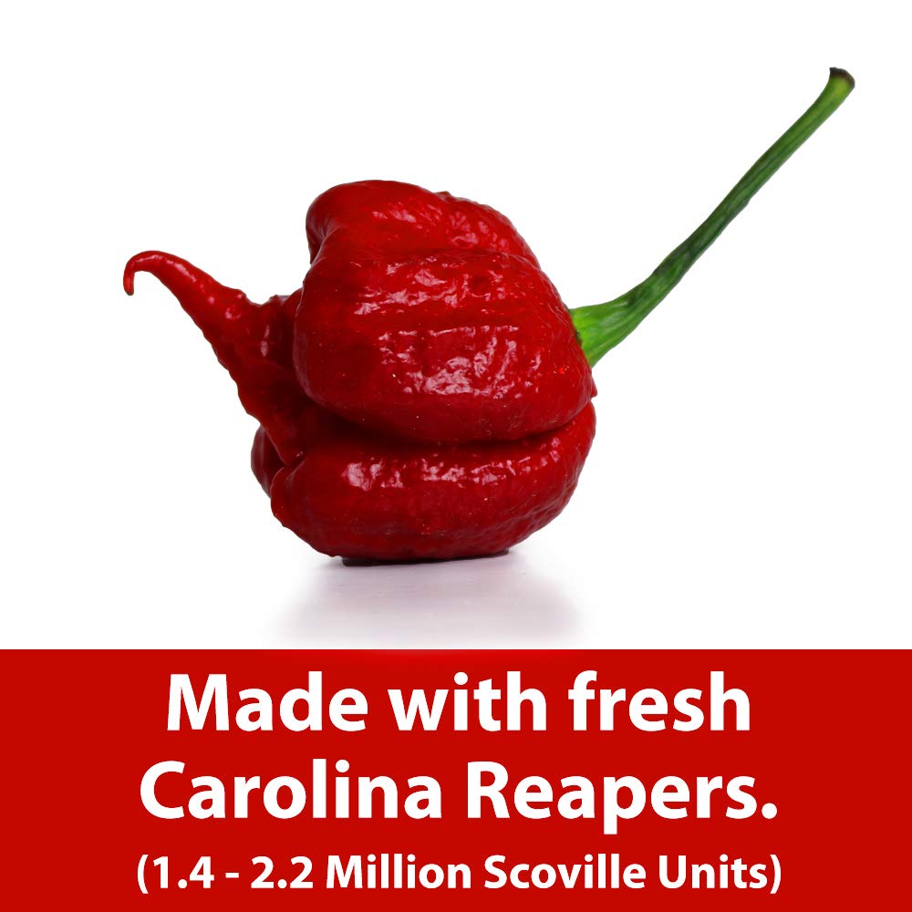 Carolina Reaper Hot Sauce - 5oz Bottle - World's Hottest Gourmet Pepper Sauce for Wings, Tacos & Chili - Extreme Heat for Spicy Food Lovers - Perfect for BBQ Parties, Game Nights & Hot Sauce Challenges