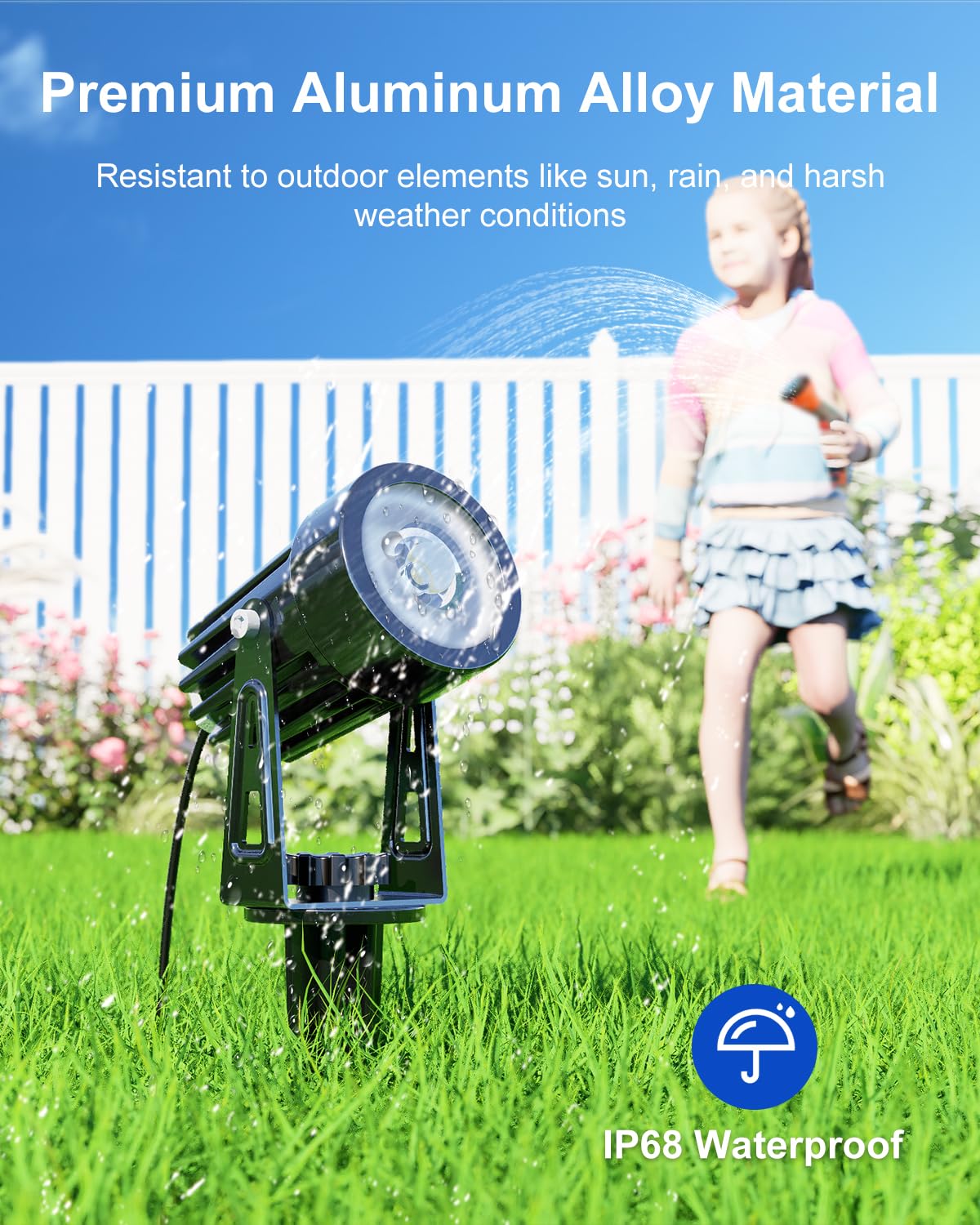 Solar Powered Outdoor LED Spot Lights - Waterproof Landscape Lighting for Trees, Flags, Plants, Statues, Houses, Yards, Gardens & Pathways | Separate Solar Panel with 15.7ft Cable | Warm White Light (2-in-1) - Perfect for Garden Decoration, Patio Lighting & Home Security