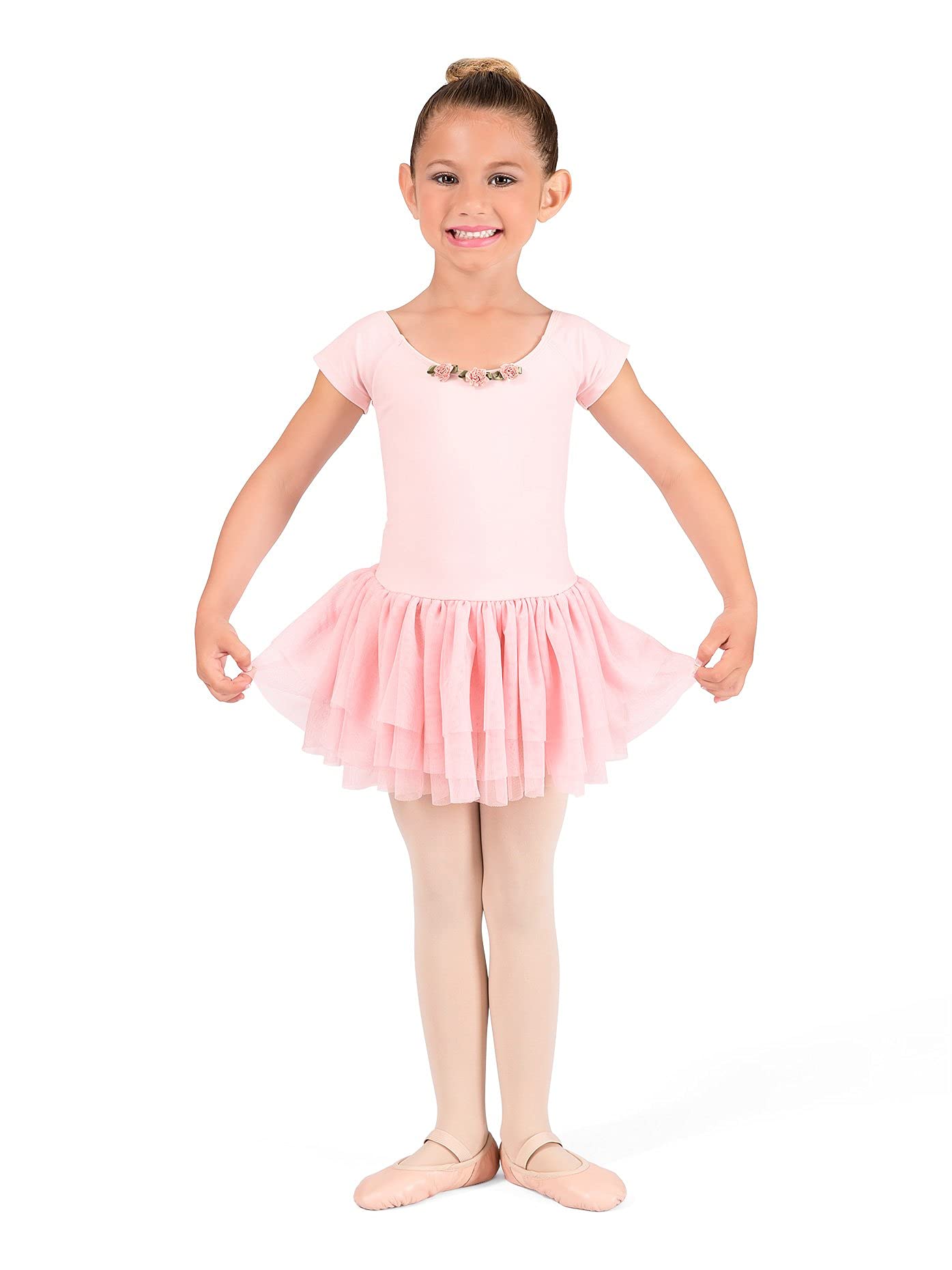 Girls Short Sleeve Dance Dress - Ballet, Jazz & Performance Costume for Kids - Perfect for Recitals, Competitions & Dance Classes