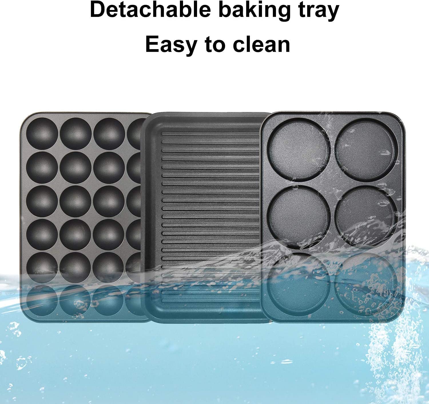 3-in-1 Electric Griddle & Skillet Set - Nonstick Baking Pan, Takoyaki Maker & Pancake Maker with 3 Interchangeable Plates (Red) - Perfect for Breakfast, Desserts & Party Snacks