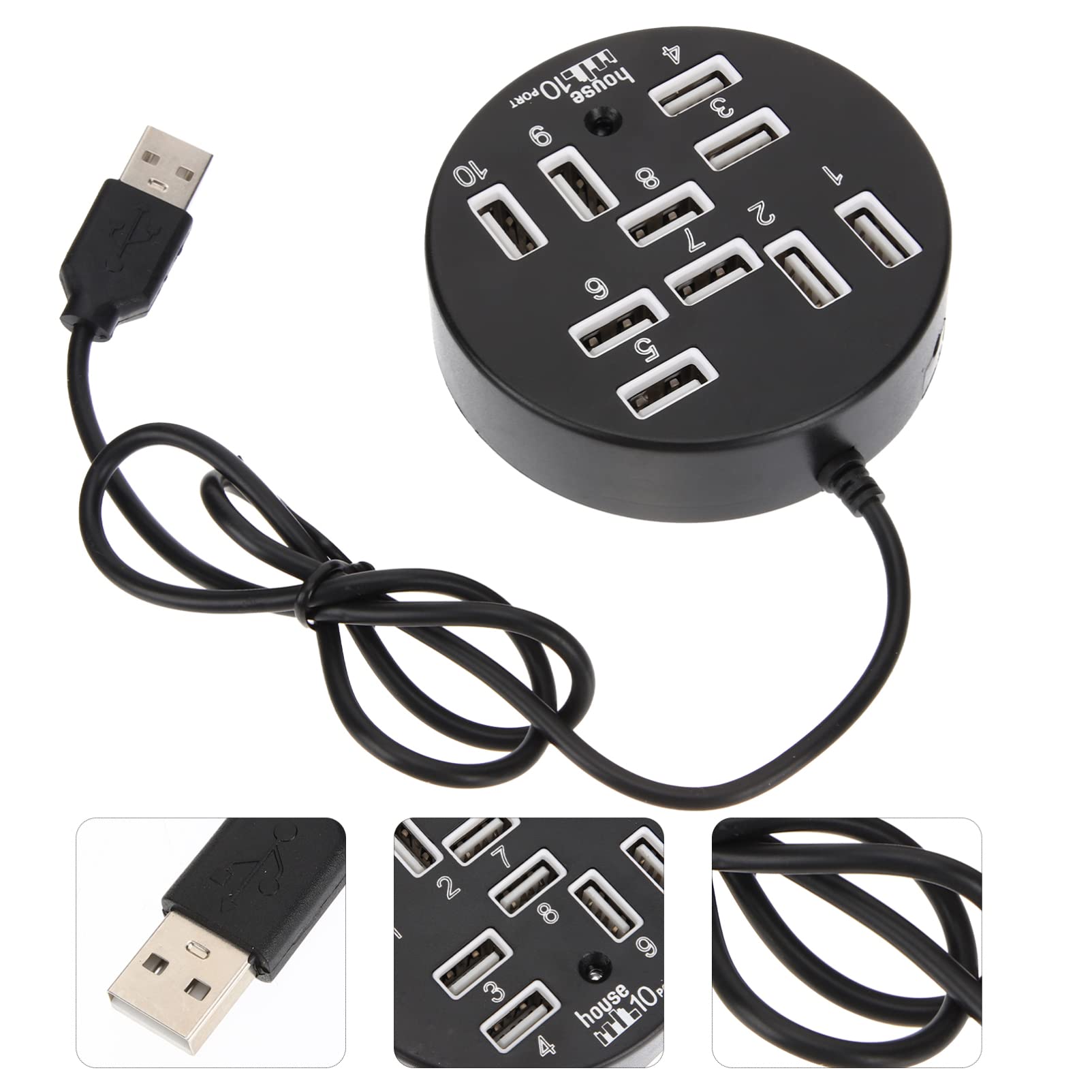 PartyKindom 2-Pack USB 3.0 Hub with 10 Ports - High-Speed Data Transfer & Charging Hub for Laptop, PC, Mac - Multi-Port USB Splitter & Extension for Office, Home, Gaming Setup