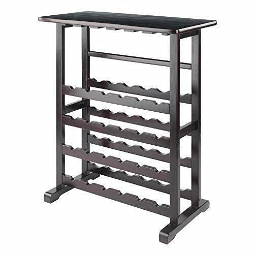 Premium Vinny Espresso Wood Wine Rack Cabinet - Elegant Wine Storage & Liquor Display for Home Bar, Kitchen, Dining Room, and Office Decor