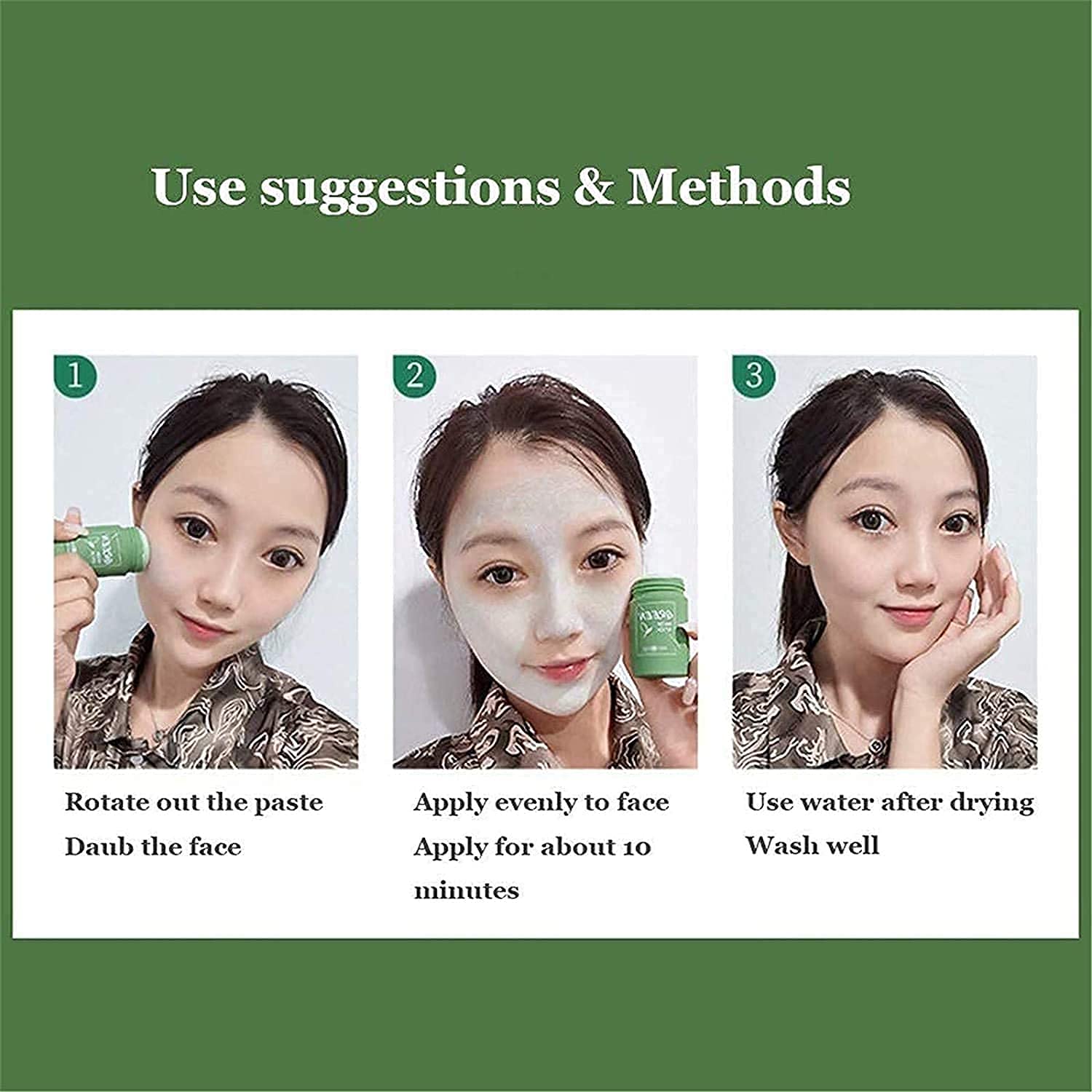 GLOWY Himalayan Neem Face Wash & Green Tea Stick Mask - Natural Skincare Combo for Men & Women | Deep Cleansing & Brightening | Perfect for Daily Use & Spa Nights