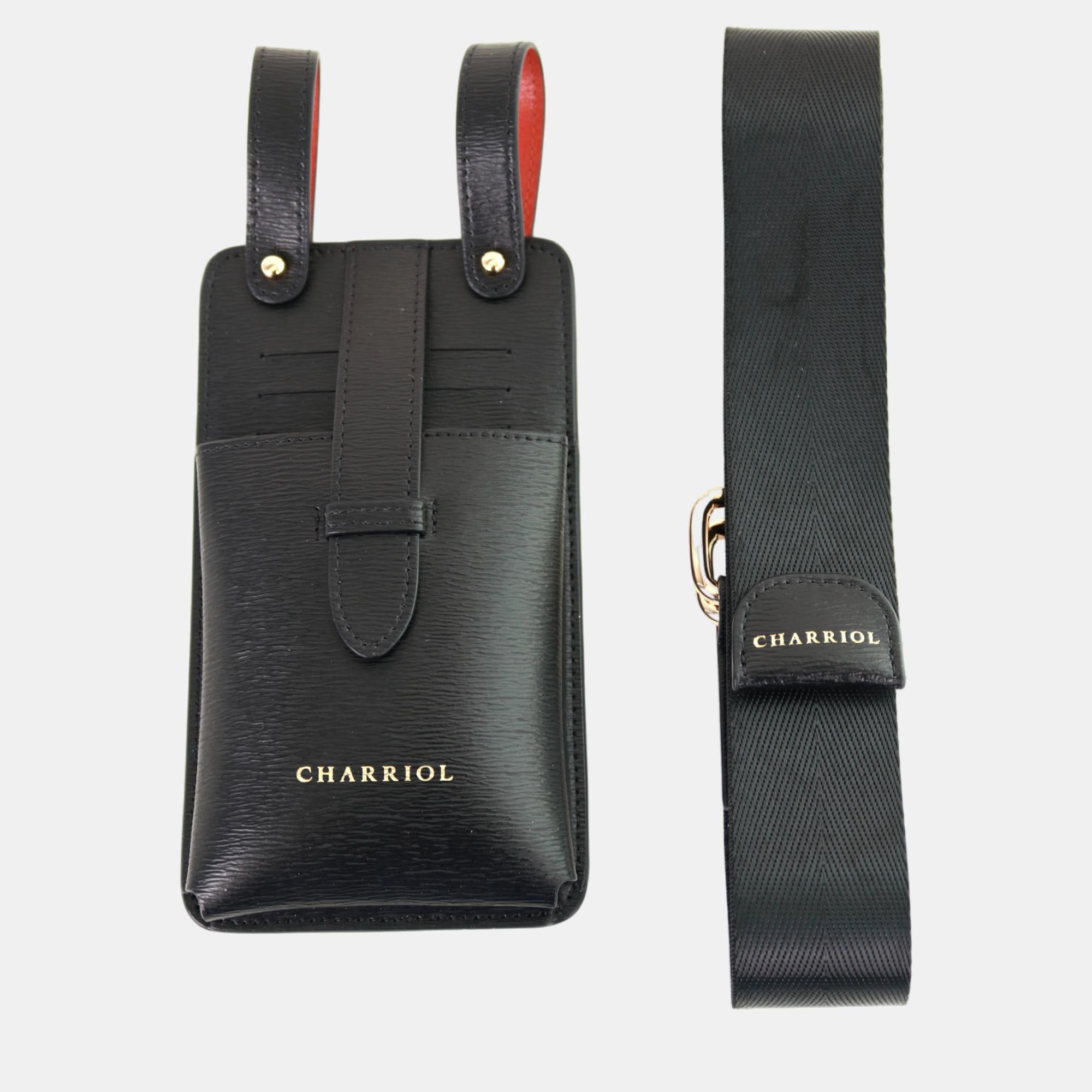 Black & Orange Leather Phone Case - Durable & Stylish Mobile Accessories for iPhone & Android - Perfect for Work, Travel & Everyday Protection