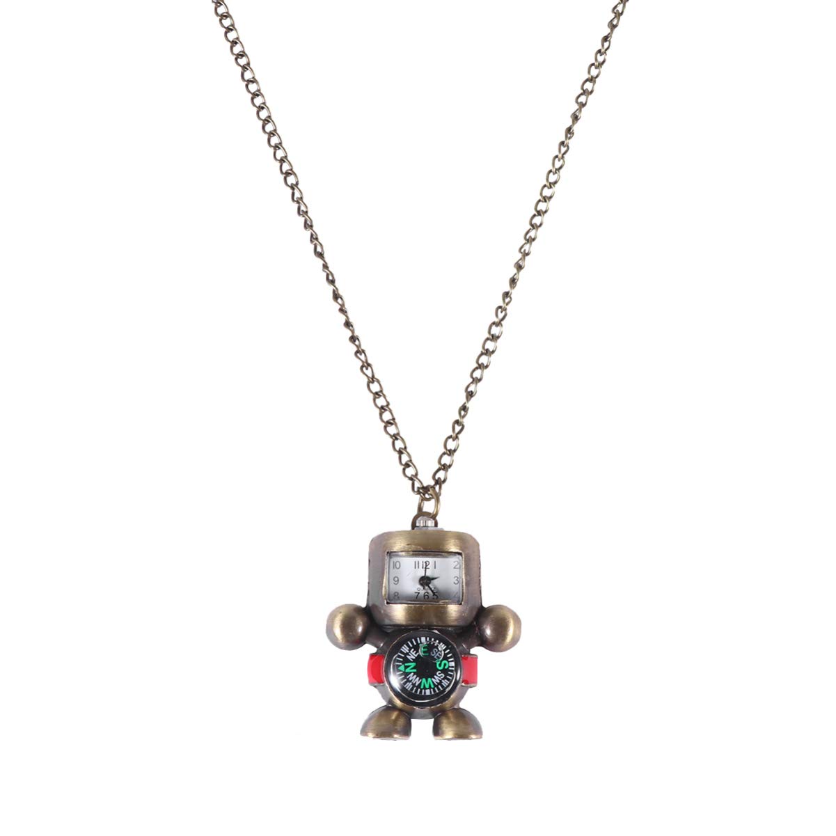 NICERIO Vintage Pocket Watch Keychain - Stylish Multifunctional Compass Robot Wristwatch (4x4x1cm) | Perfect for Gifts, Collectibles & Fashion Accessories
