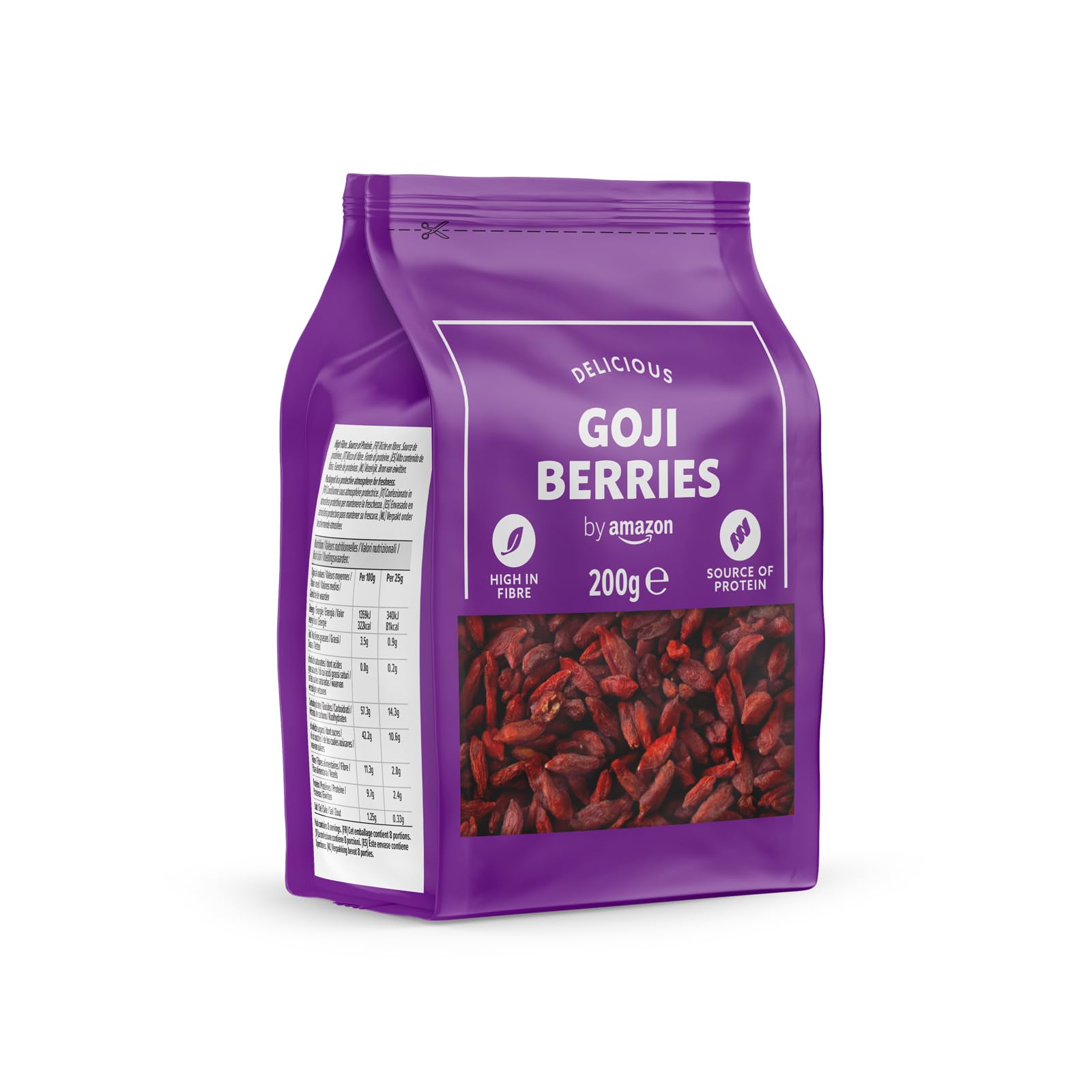 Organic Goji Berries Dried 200g - Premium Superfood for Smoothies, Baking & Healthy Snacks | by Amazon