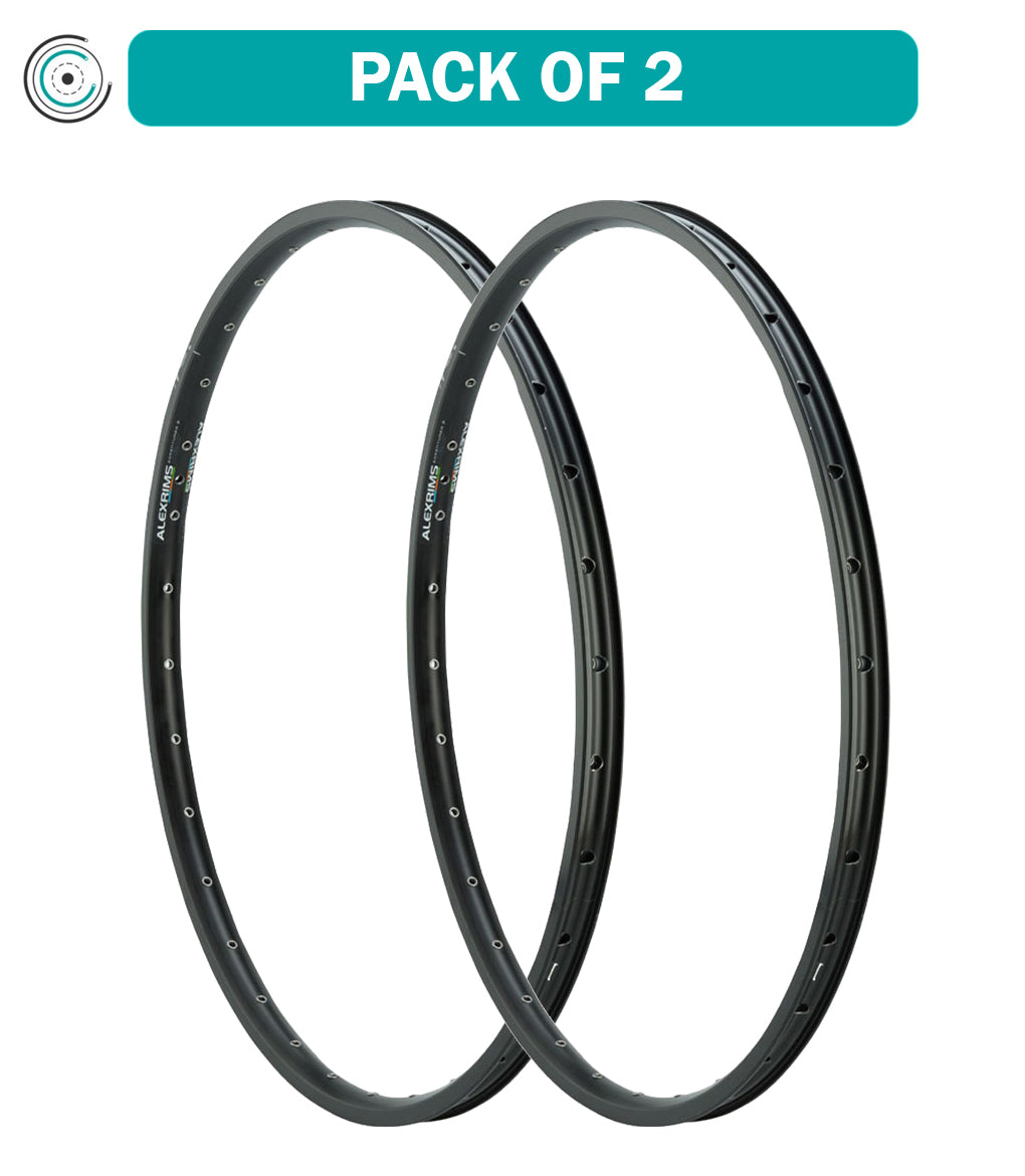2 Pack Alex Adventure 2 Rim 26 Inch Disc Black 32H Clincher Presta Valve Alloy Bike Wheels - Perfect for Mountain Biking, Road Cycling & Commuting