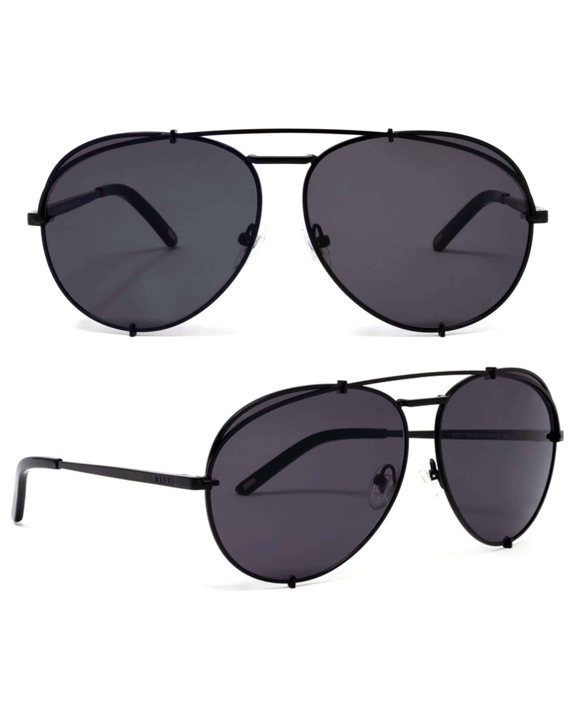DIFF Koko Designer Oversized Aviator Sunglasses for Men & Women - UV400 Protection - Fashionable & Durable for Outdoor Activities, Beach, Driving & Travel
