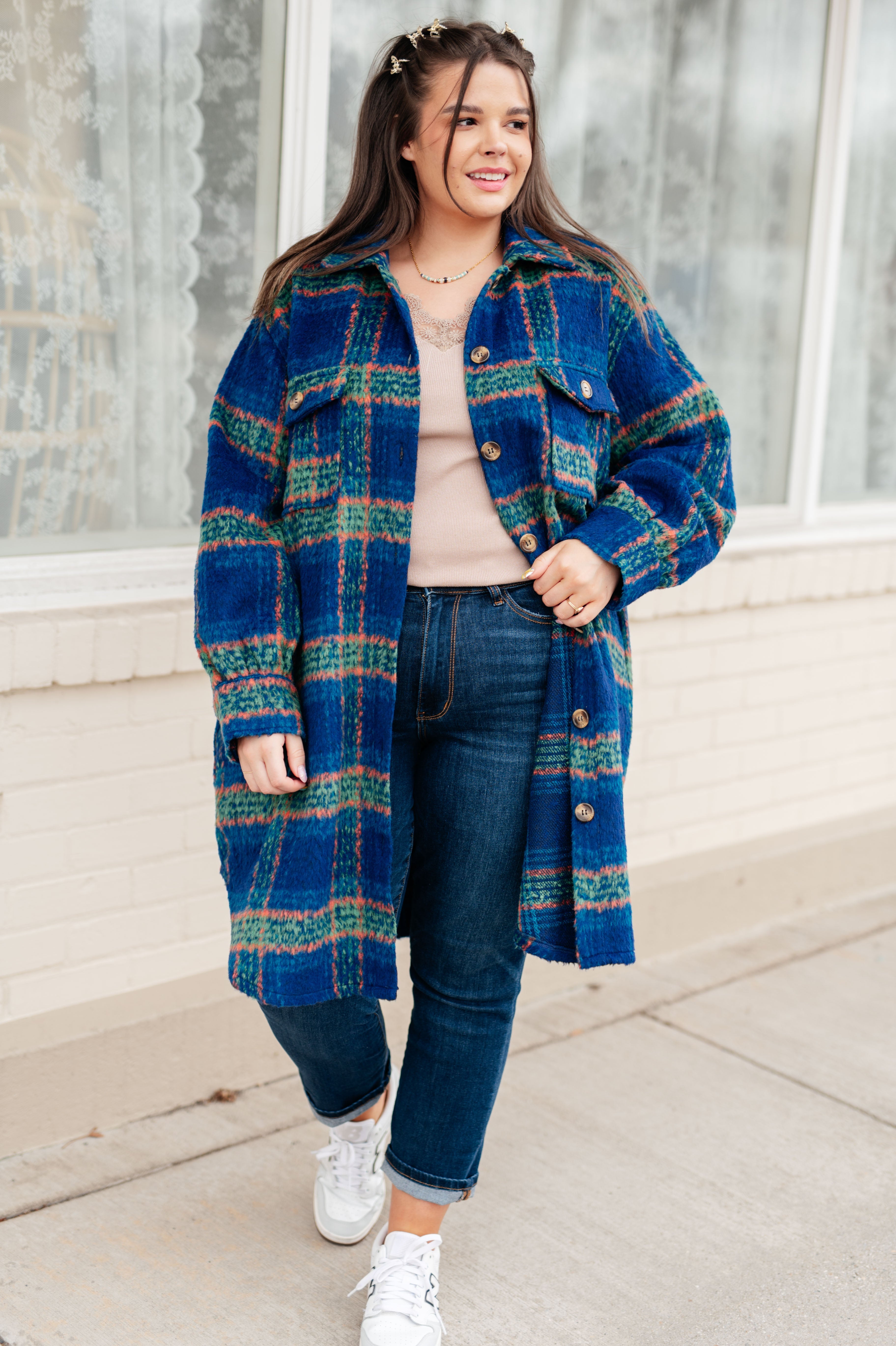 No Tears Plaid Coat for Women - Soft & Comfortable Winter Jacket - Perfect for Outdoor Activities & Casual Wear